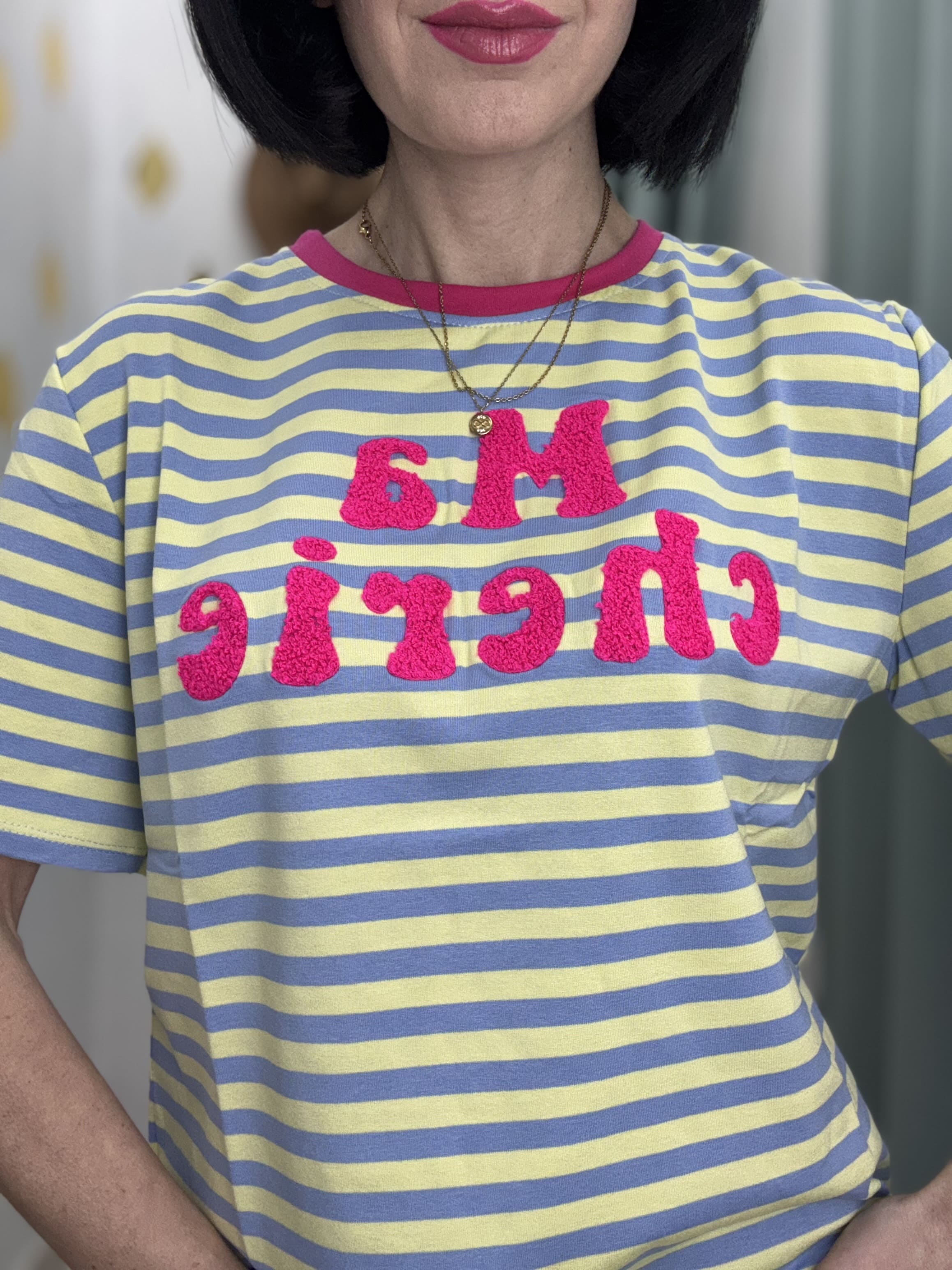 T-Shirt Crop "MA CHERIE" – Stile Parisien & Comfort Stretch