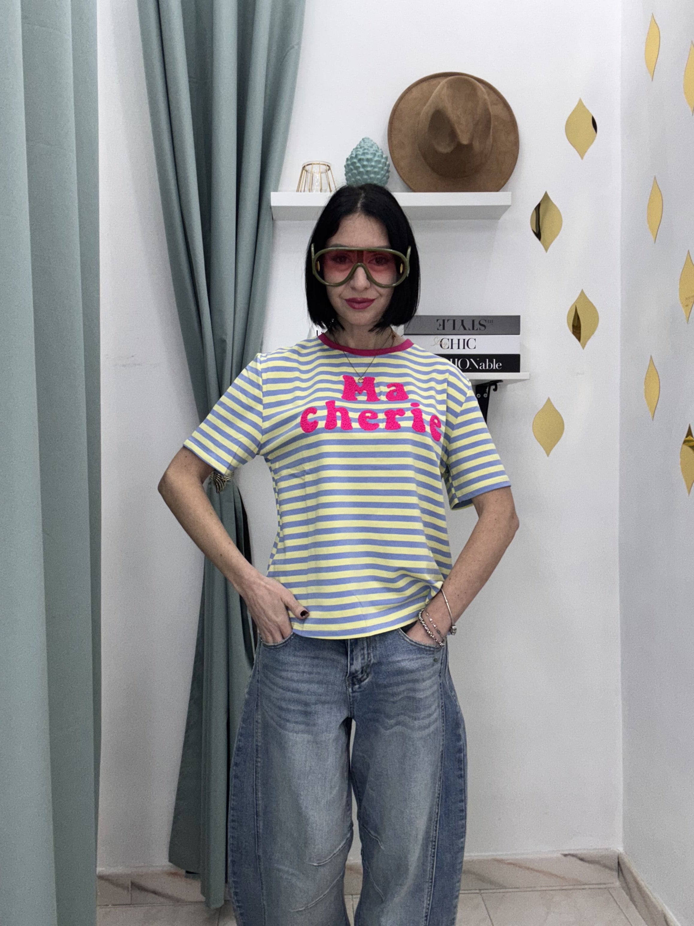 T-Shirt Crop "MA CHERIE" – Stile Parisien & Comfort Stretch