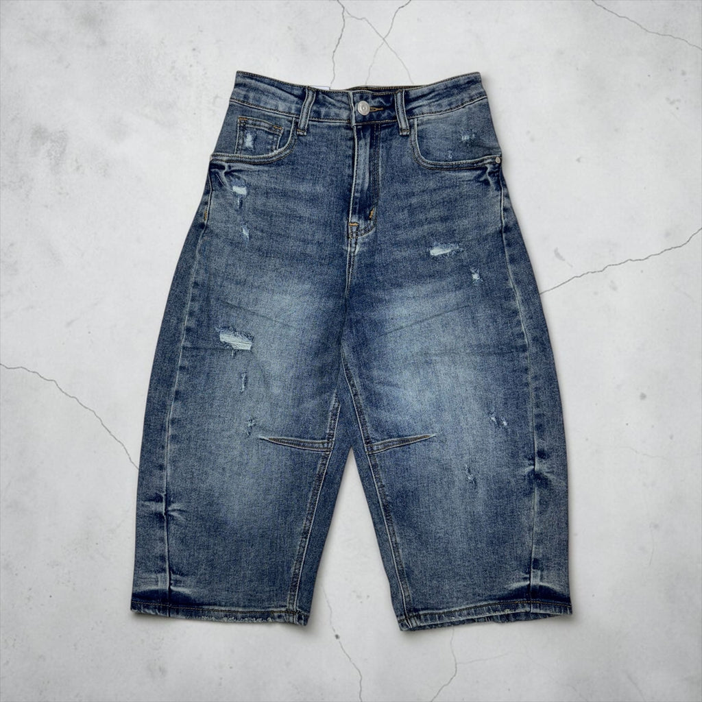 Jorts Denim Balloon "Urban Distressed" – Lavaggio Medio