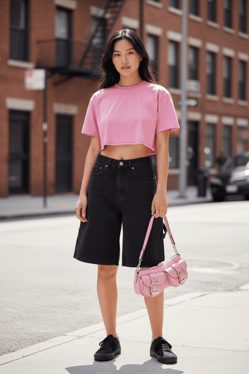 Crop Top Just West – T-shirt Corta in 100% Cotone Premium