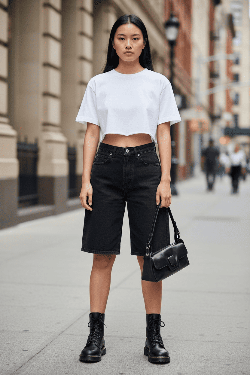 Crop Top Just West – T-shirt Corta in 100% Cotone Premium