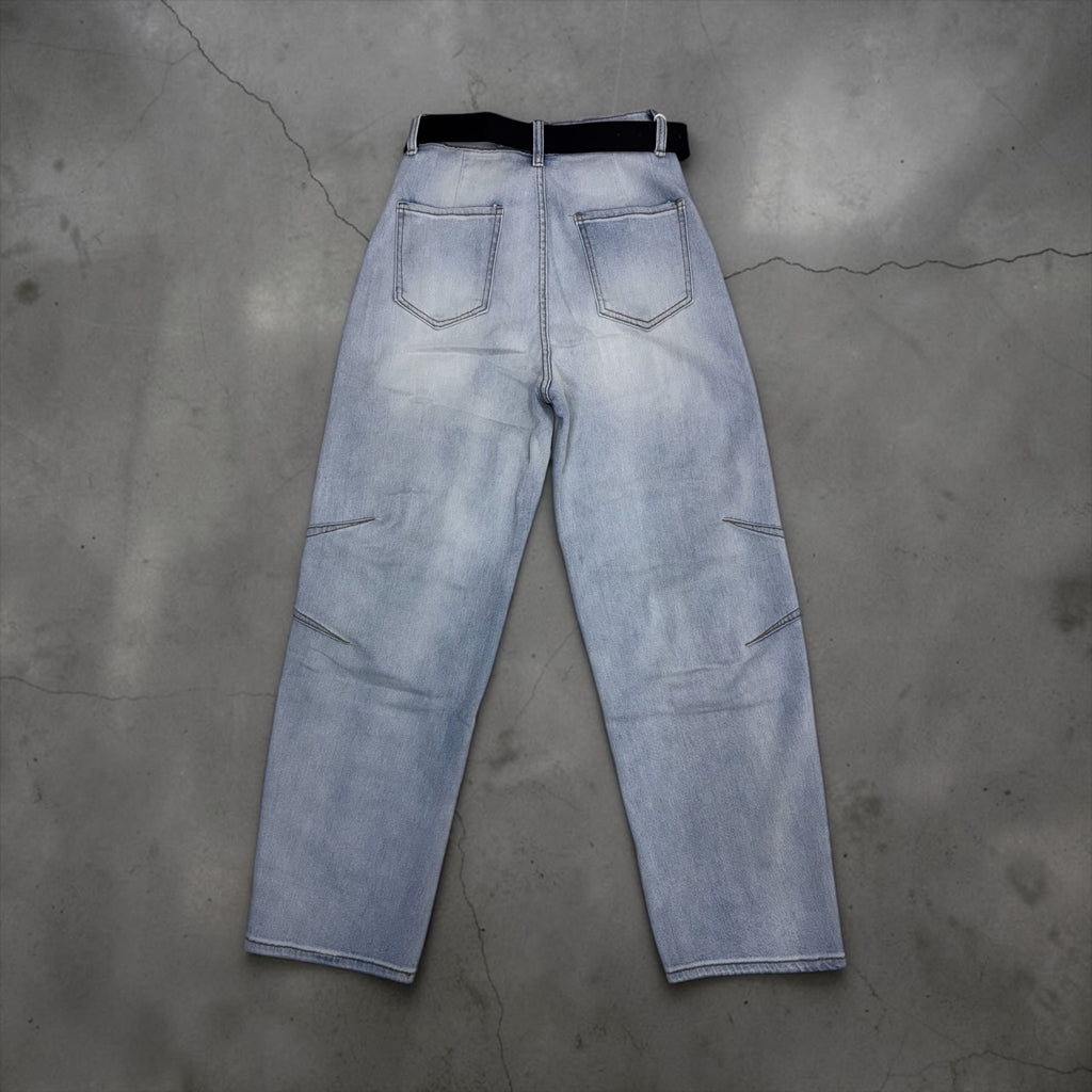 Jeans Balloon "Utility Stretch" con Cintura – Lavaggio Chiaro