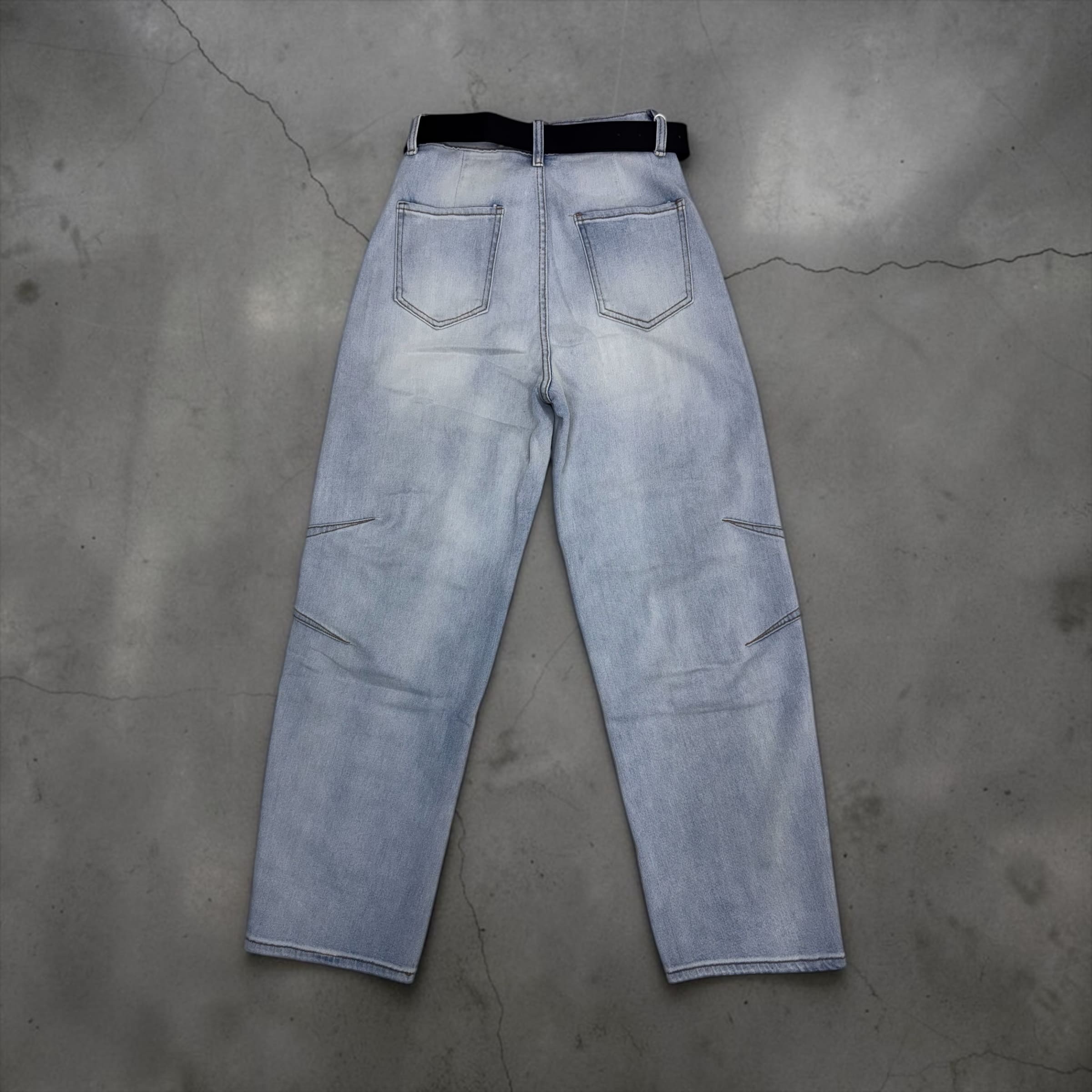 Jeans Balloon "Utility Stretch" con Cintura – Lavaggio Chiaro