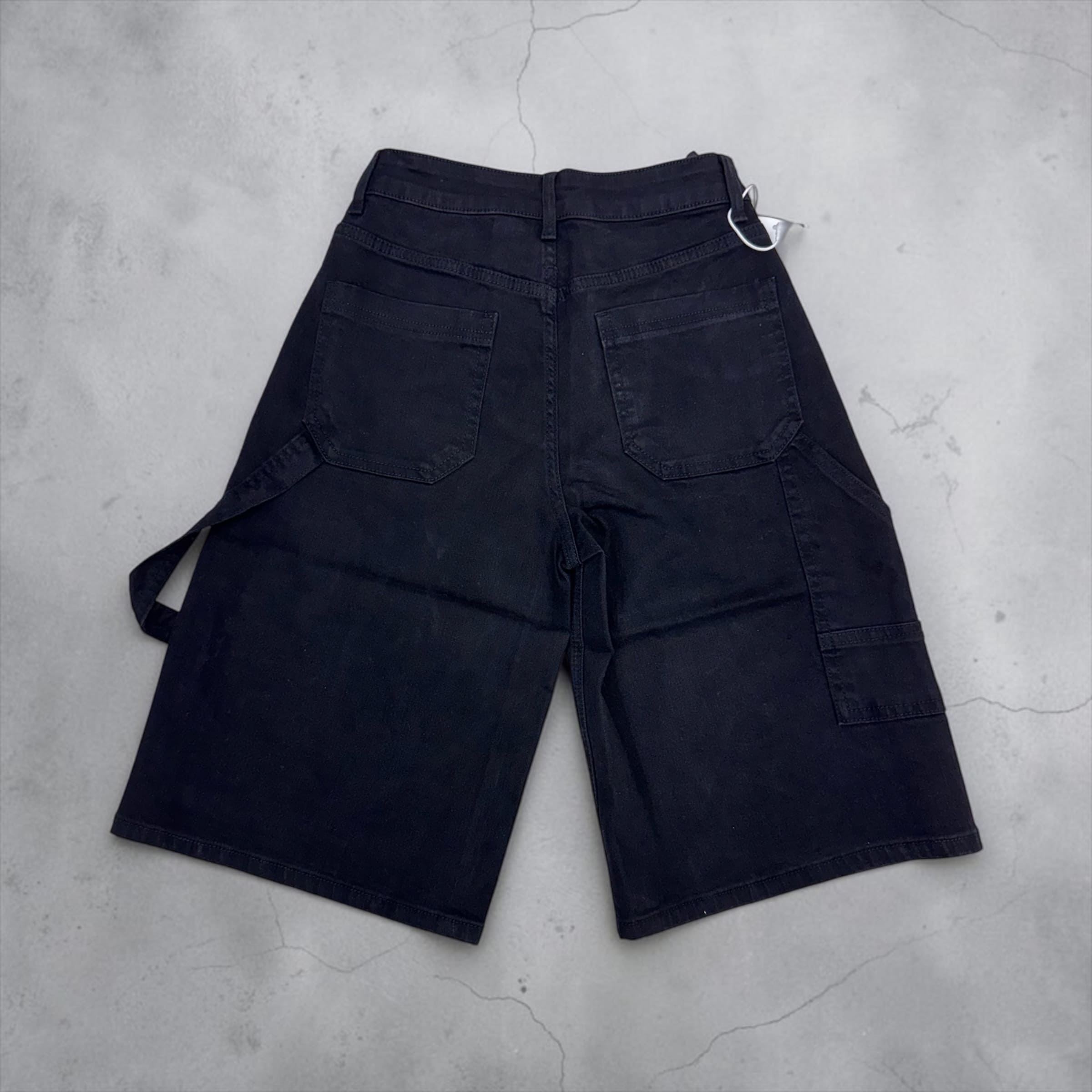 Jorts Carpenter Black – Bermuda in Denim Elasticizzato con Dettagli Utility