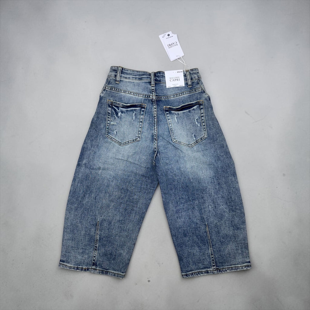 Jorts Denim Balloon "Urban Distressed" – Lavaggio Medio