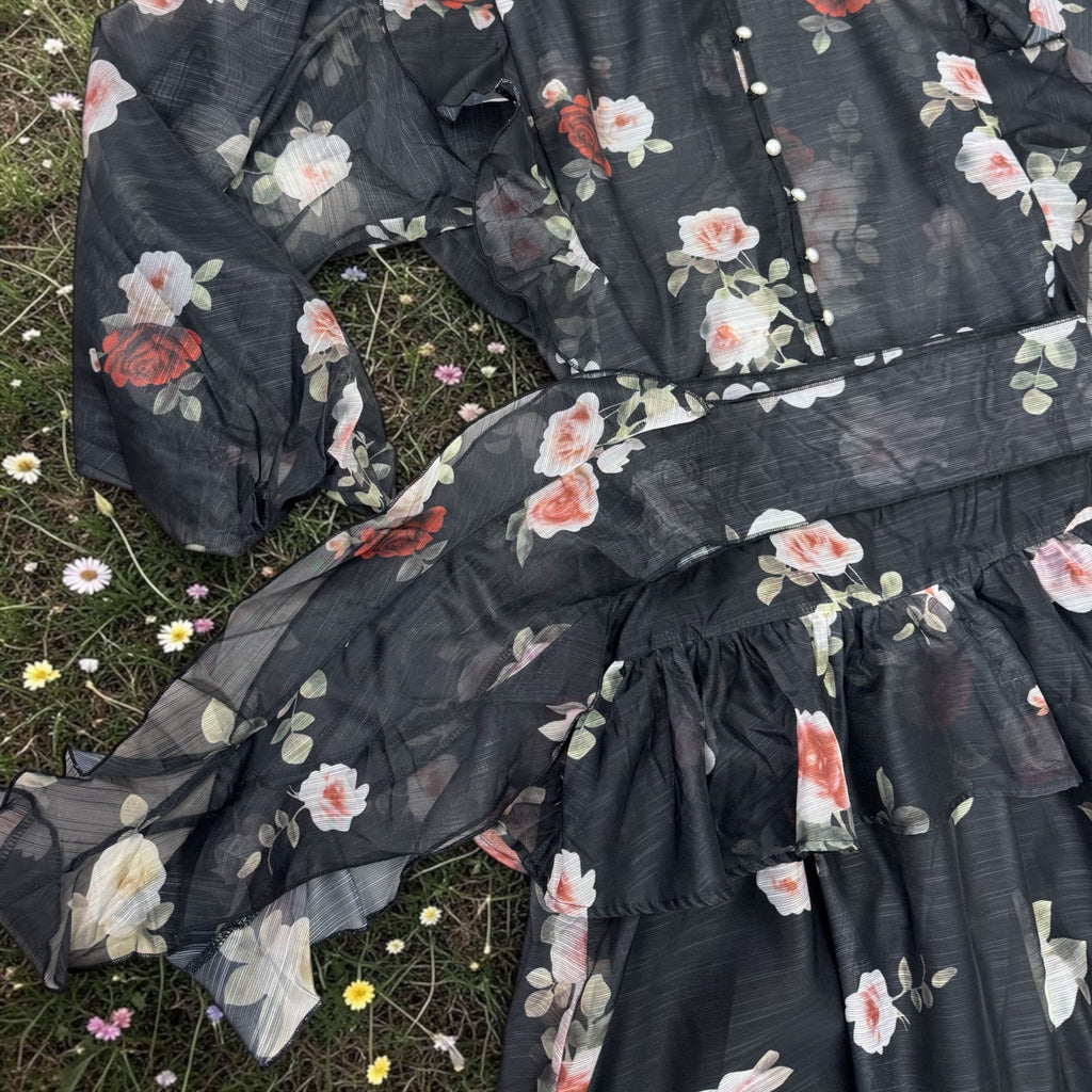 Coordinato Regency Core in Organza: Camicia a Sbuffo e Gonna a Ruota