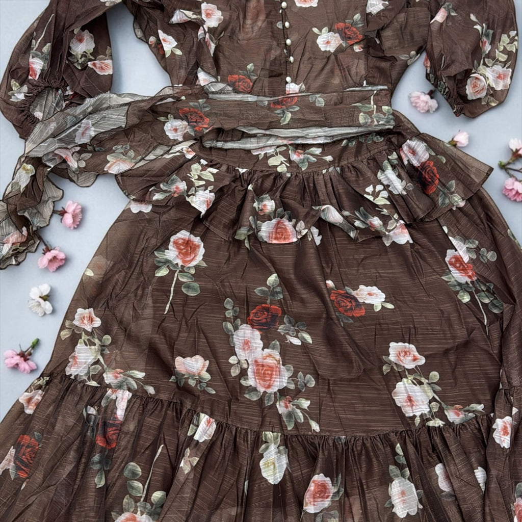 Coordinato Regency Core in Organza: Camicia a Sbuffo e Gonna a Ruota