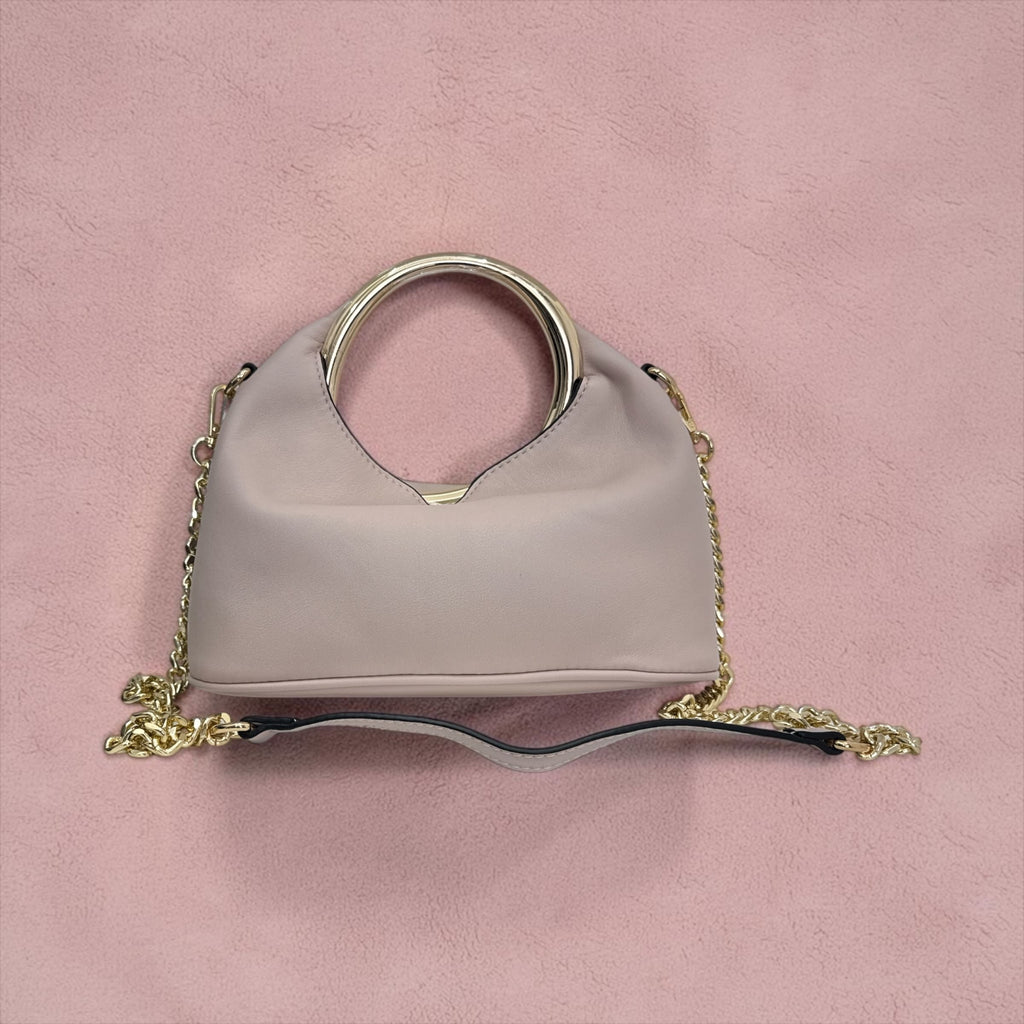 Borsa a Mano "Glam Ring" con Tracolla a Catena – Eleganza Contemporanea