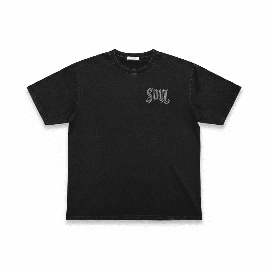 Maxi T-Shirt "Soul" Acid Wash – Urban Style con Grafica Cross