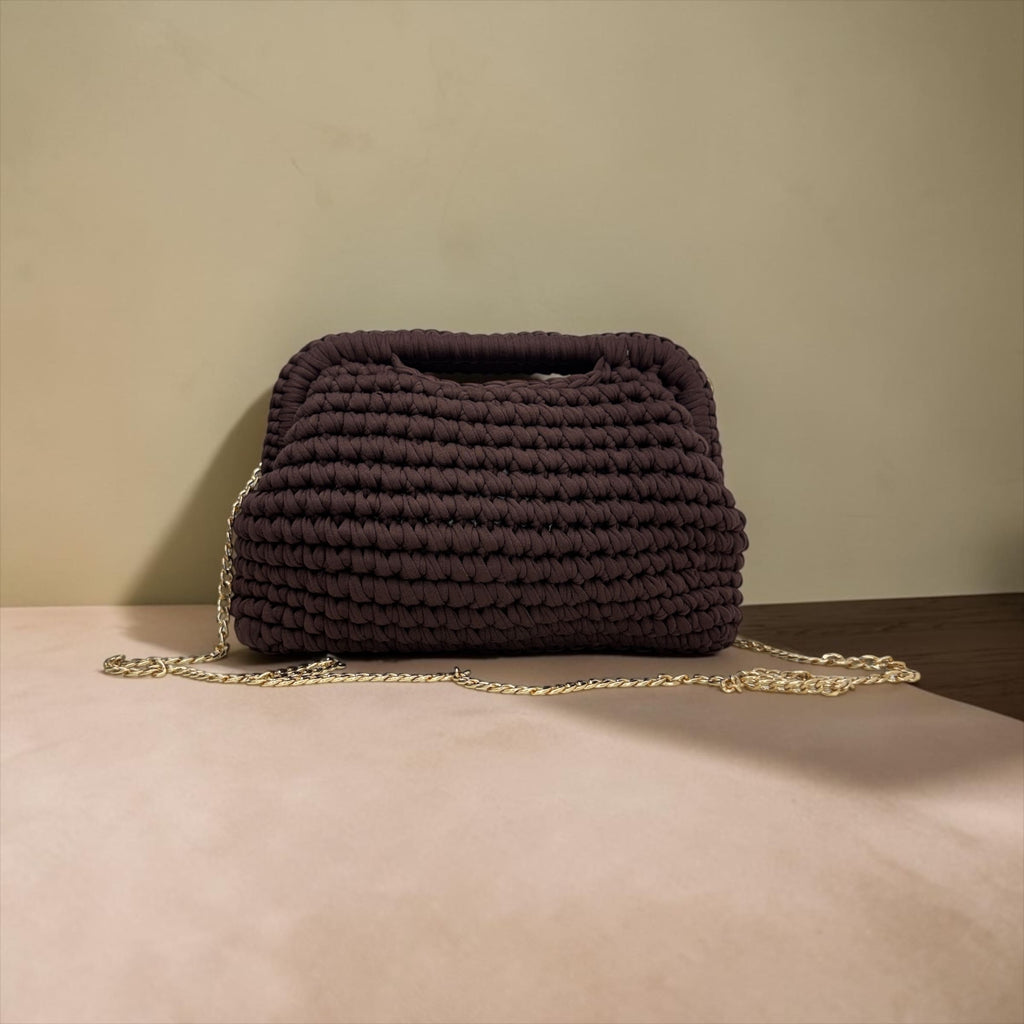 Borsa Clutch in Fettuccia ad Uncinetto