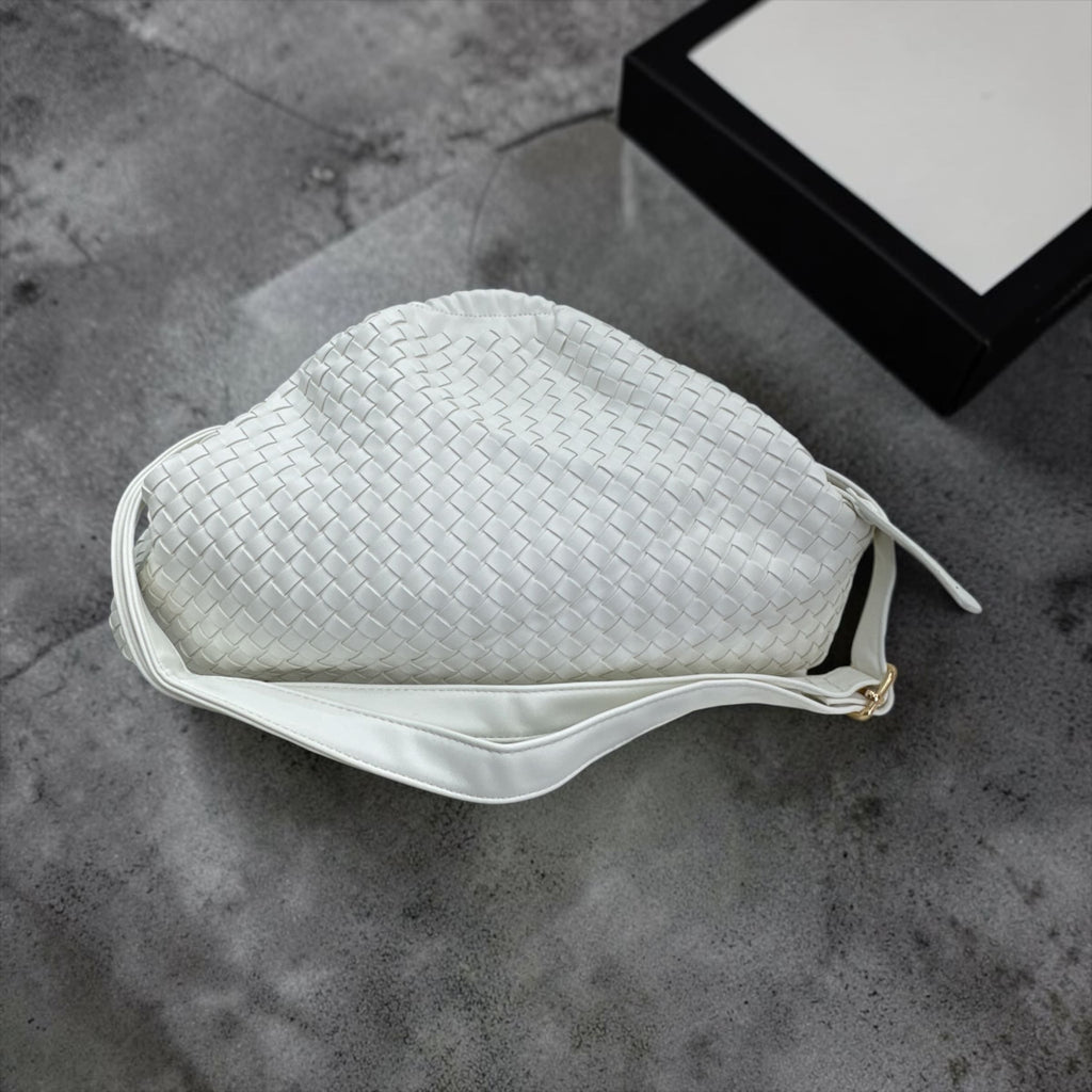 Borsa Maxi Clutch ad Intreccio 2 in 1 -in Similpelle Top Quality con Tracolla Removibile