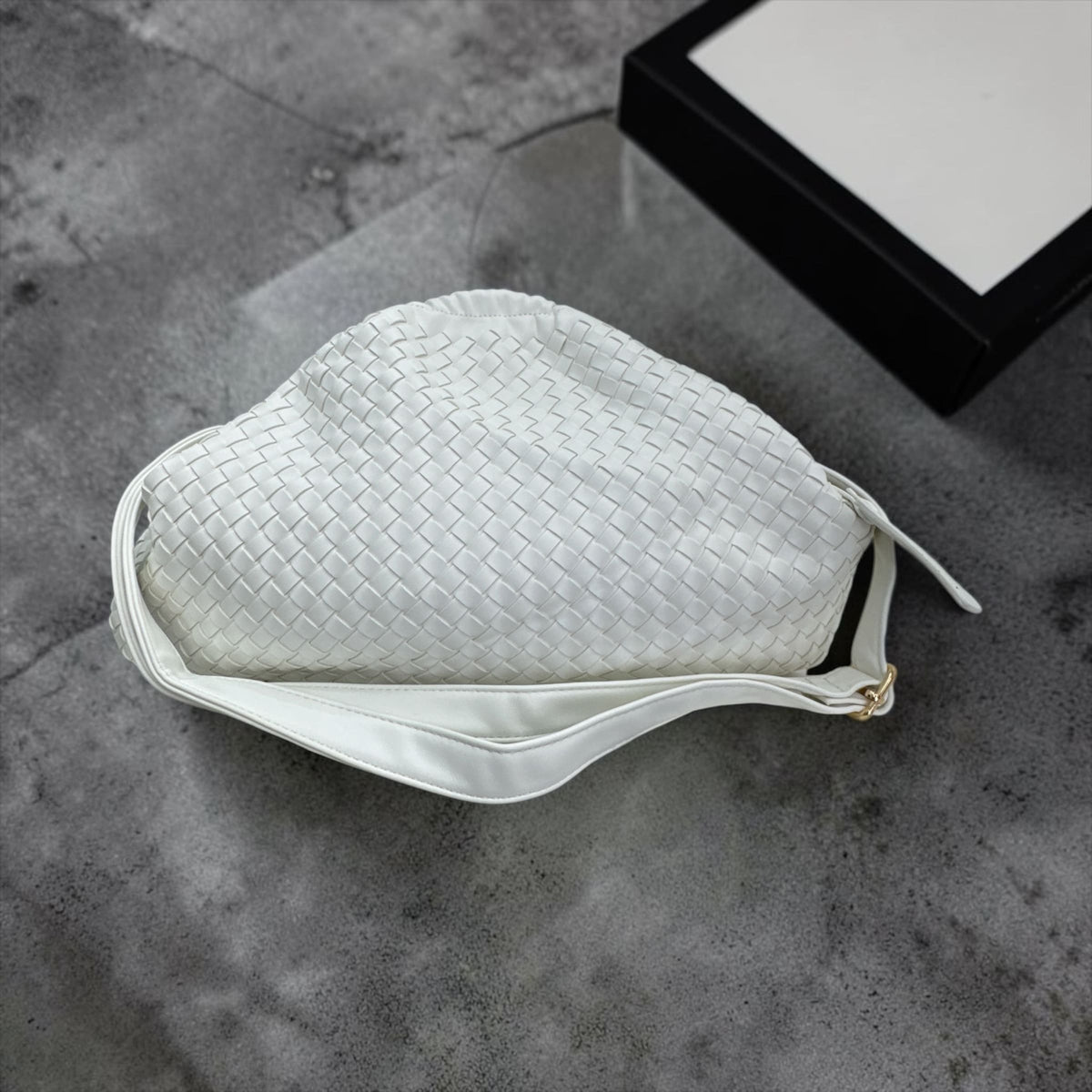 Borsa Maxi Clutch ad Intreccio 2 in 1 -in Similpelle Top Quality con Tracolla Removibile