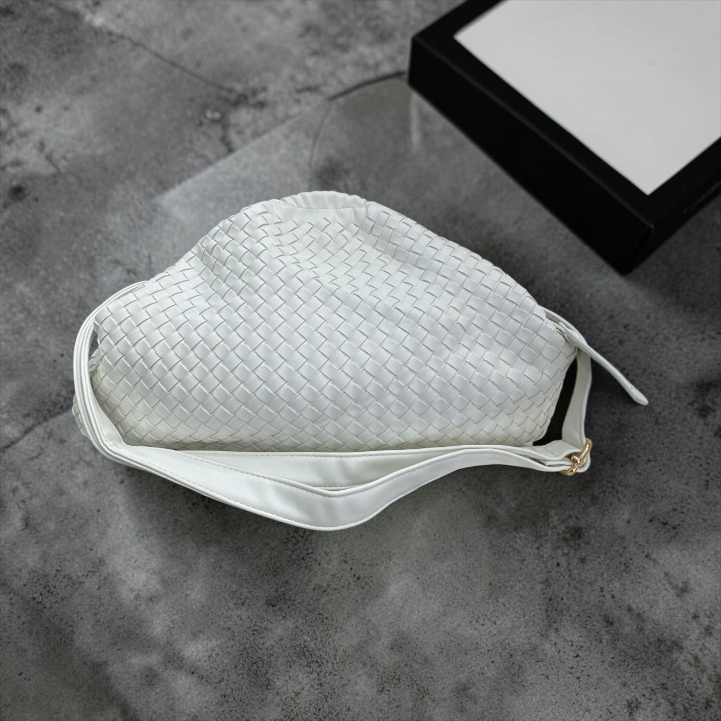 Borsa Maxi Clutch ad Intreccio 2 in 1 -in Similpelle Top Quality con Tracolla Removibile