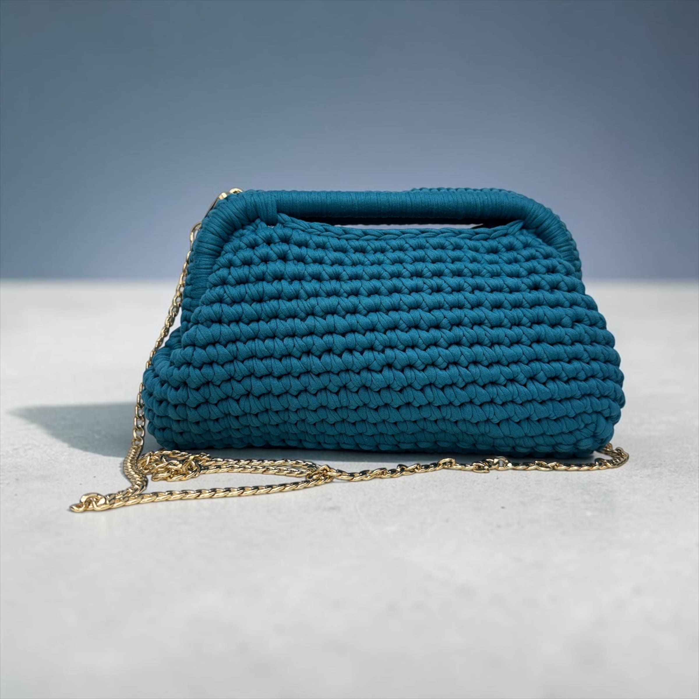 Borsa Clutch in Fettuccia ad Uncinetto
