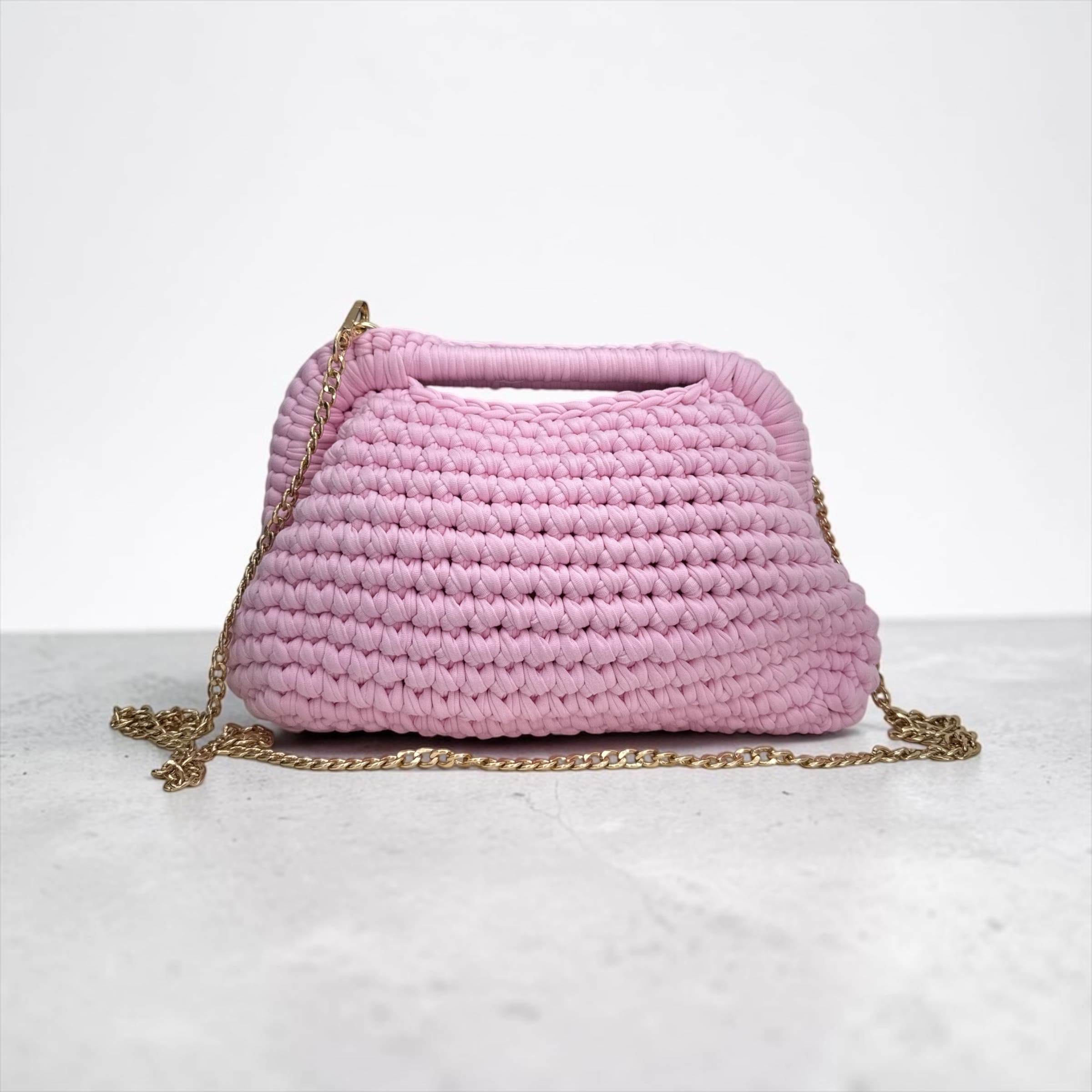 Borsa Clutch in Fettuccia ad Uncinetto
