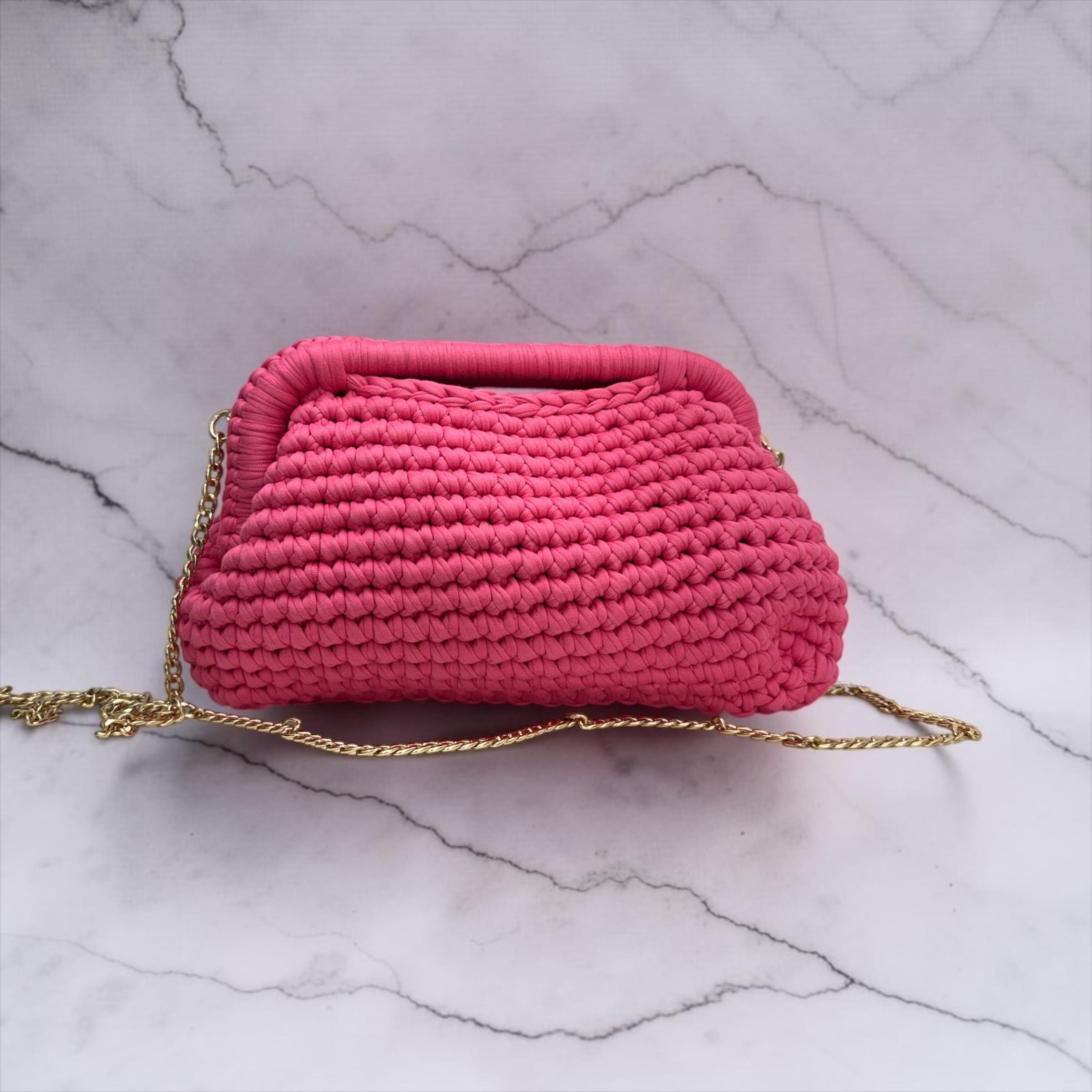 Borsa Clutch in Fettuccia ad Uncinetto