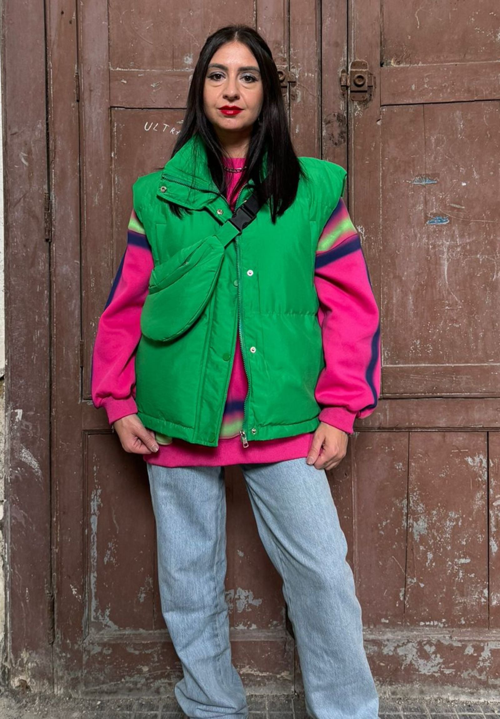 Smanicato puffer con marsupio