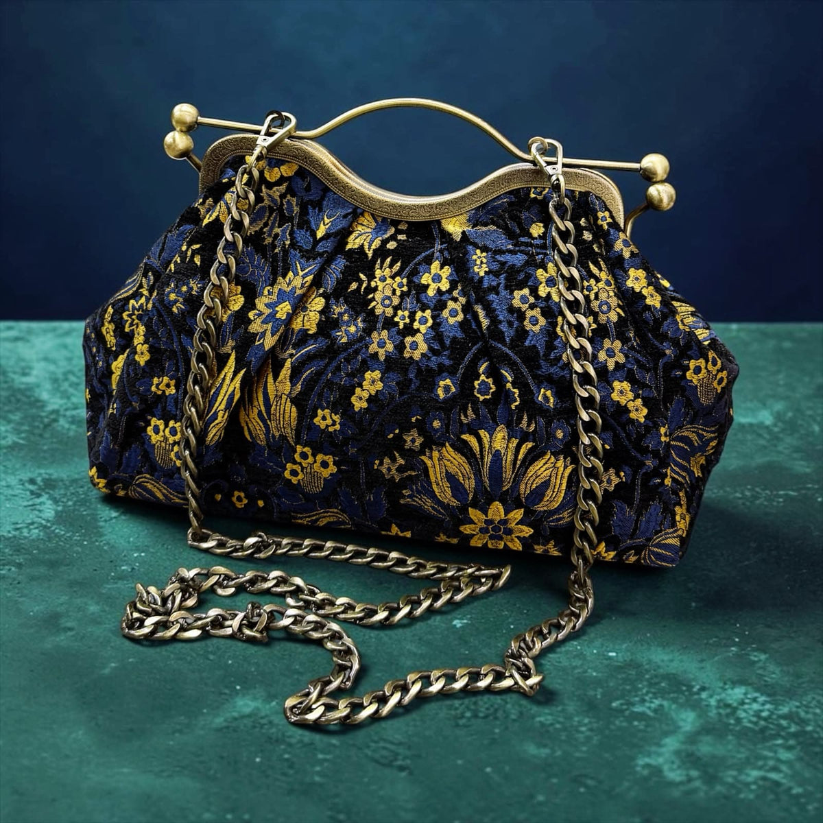 Borsa Clutch "Belle Époque Bag" in Tessuto Jacquard con Tracolla