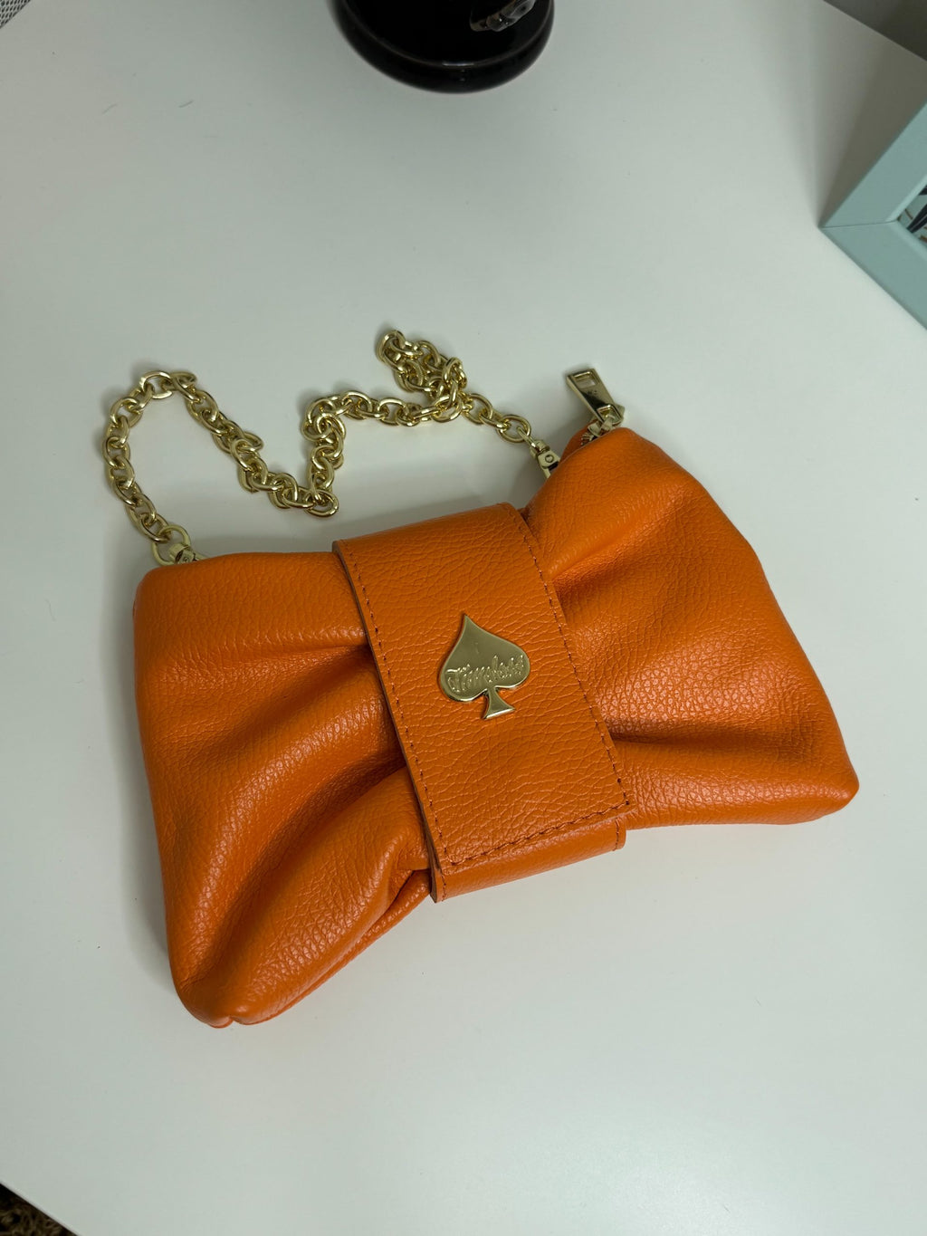 Borsa a fiocco in vera pelle