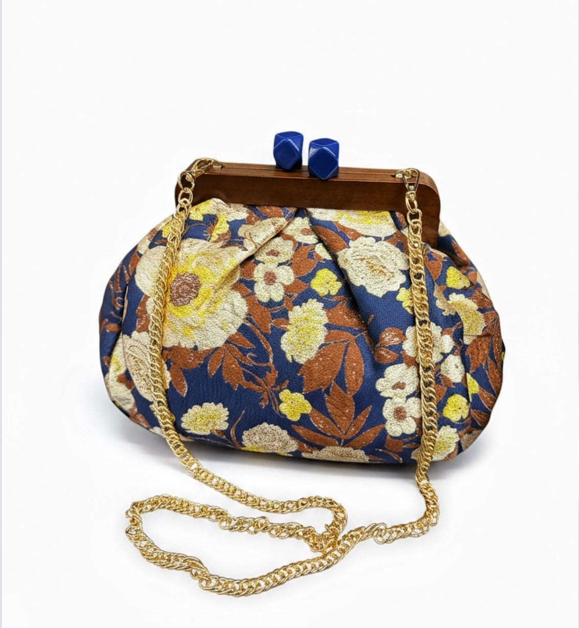 Borsa da Donna in Jacquard con Clutch in Legno – Eleganza e Carattere in Ogni Dettaglio
