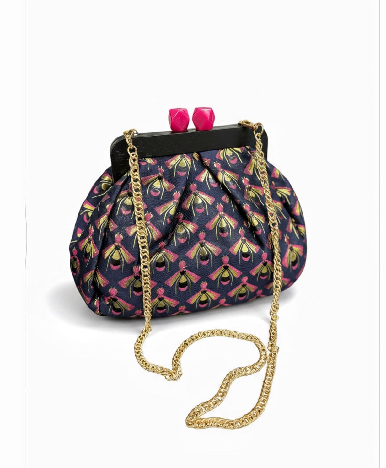 Borsa da Donna in Jacquard con Clutch in Legno – Eleganza e Carattere in Ogni Dettaglio