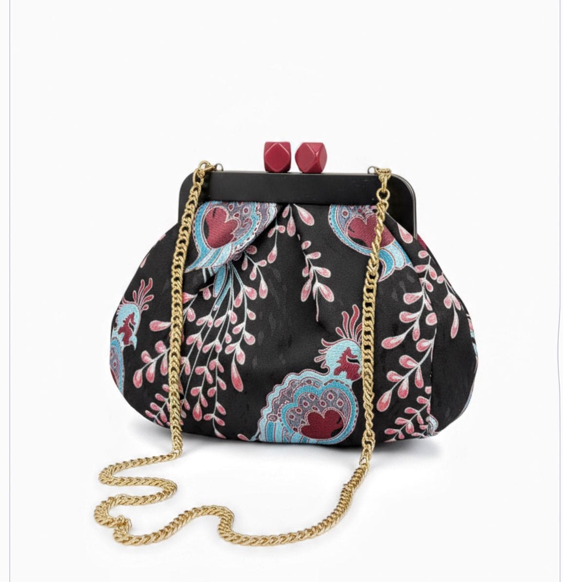 Borsa da Donna in Jacquard con Clutch in Legno – Eleganza e Carattere in Ogni Dettaglio