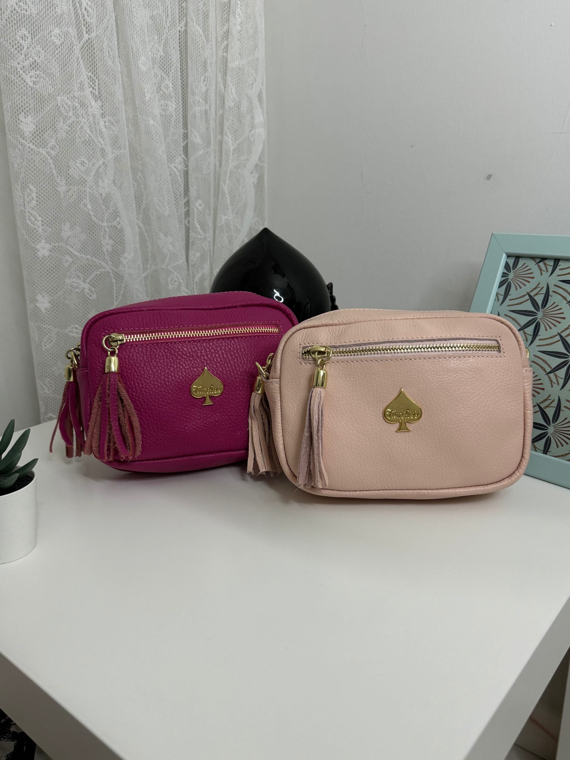 Borsa soap in vera pelle martellata con tracolla