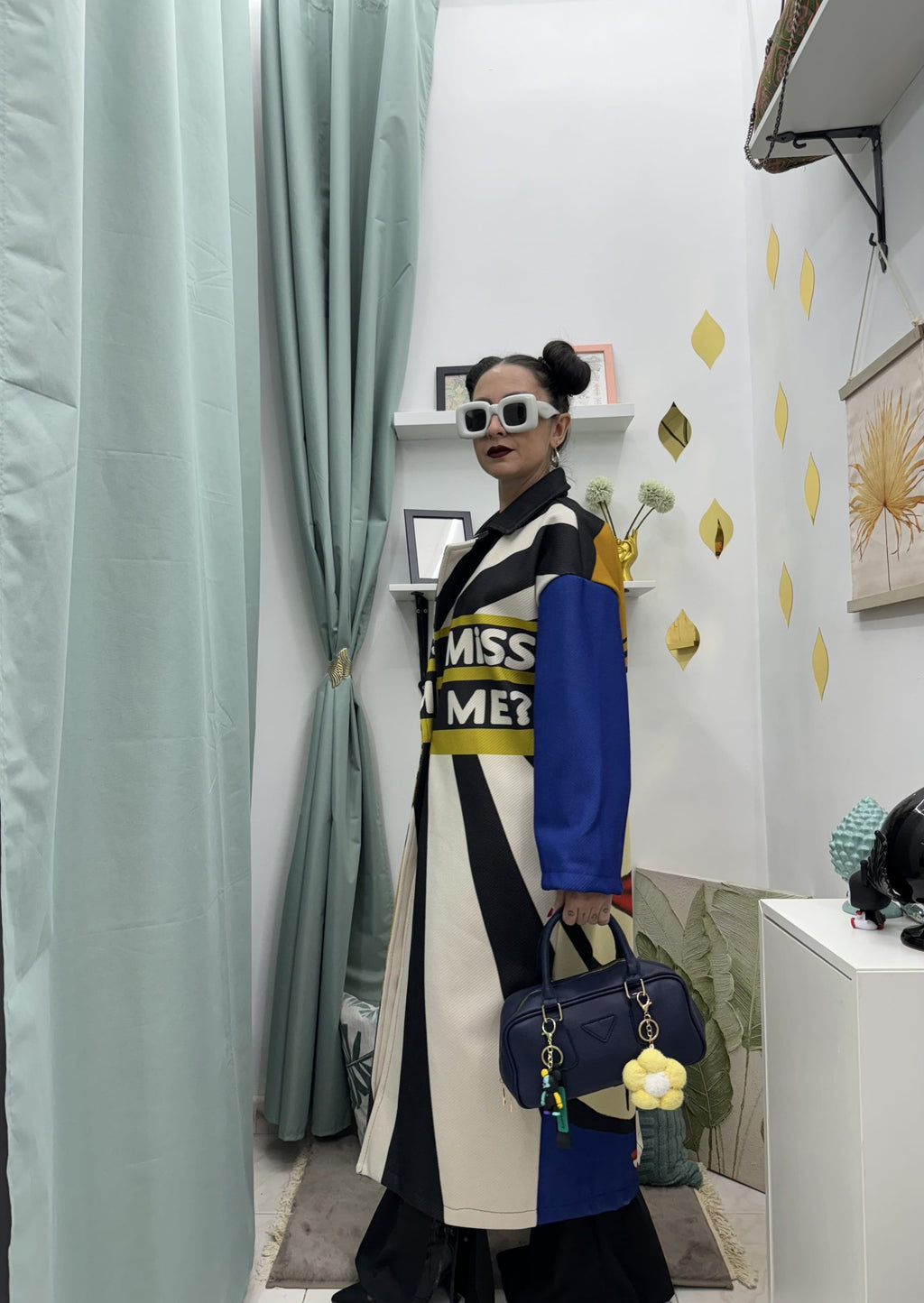 Cappotto lungo in fantasia volto donna