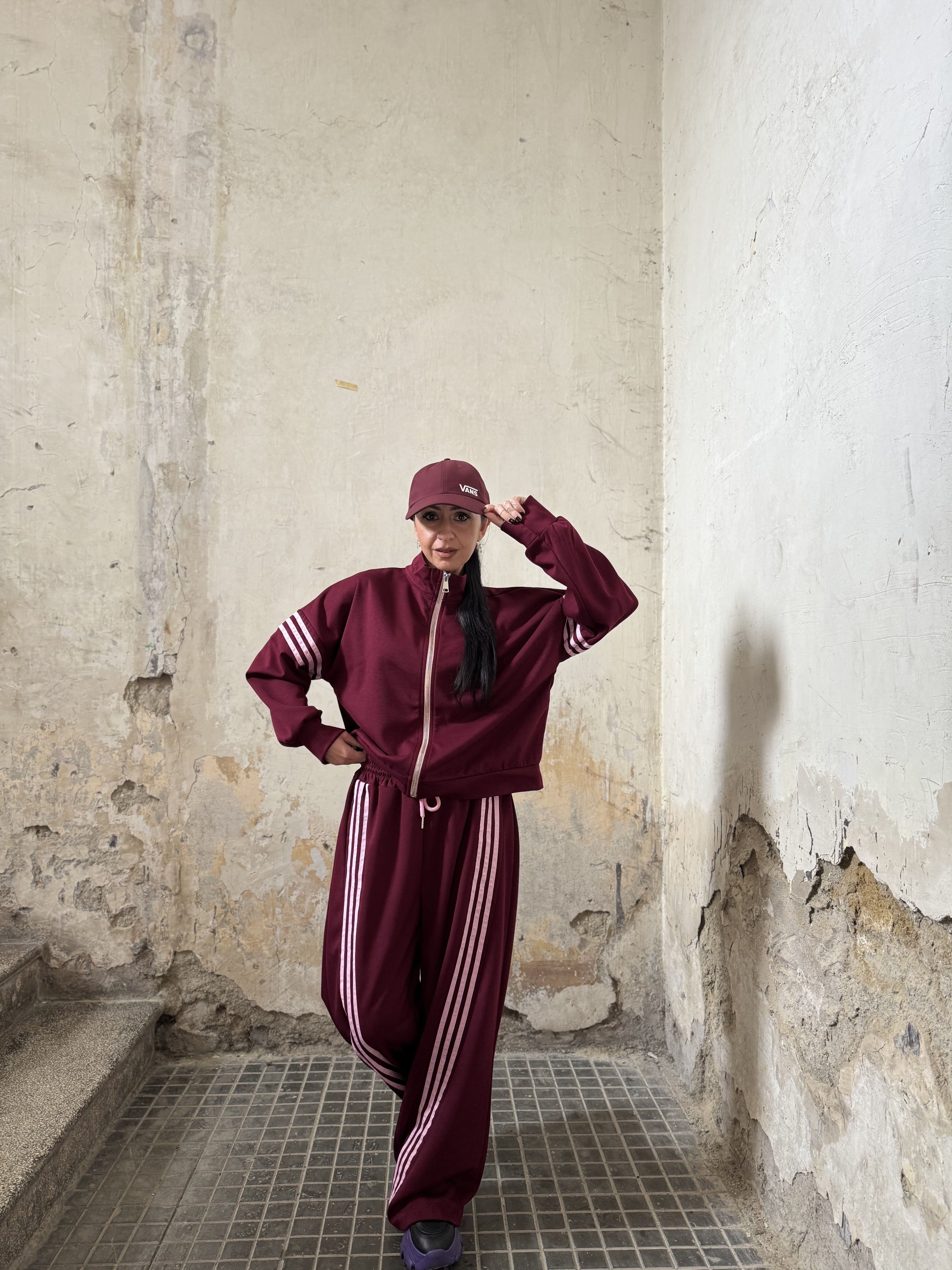 Coordinato Tuta Felpata con Bande Laterali (XS–L)