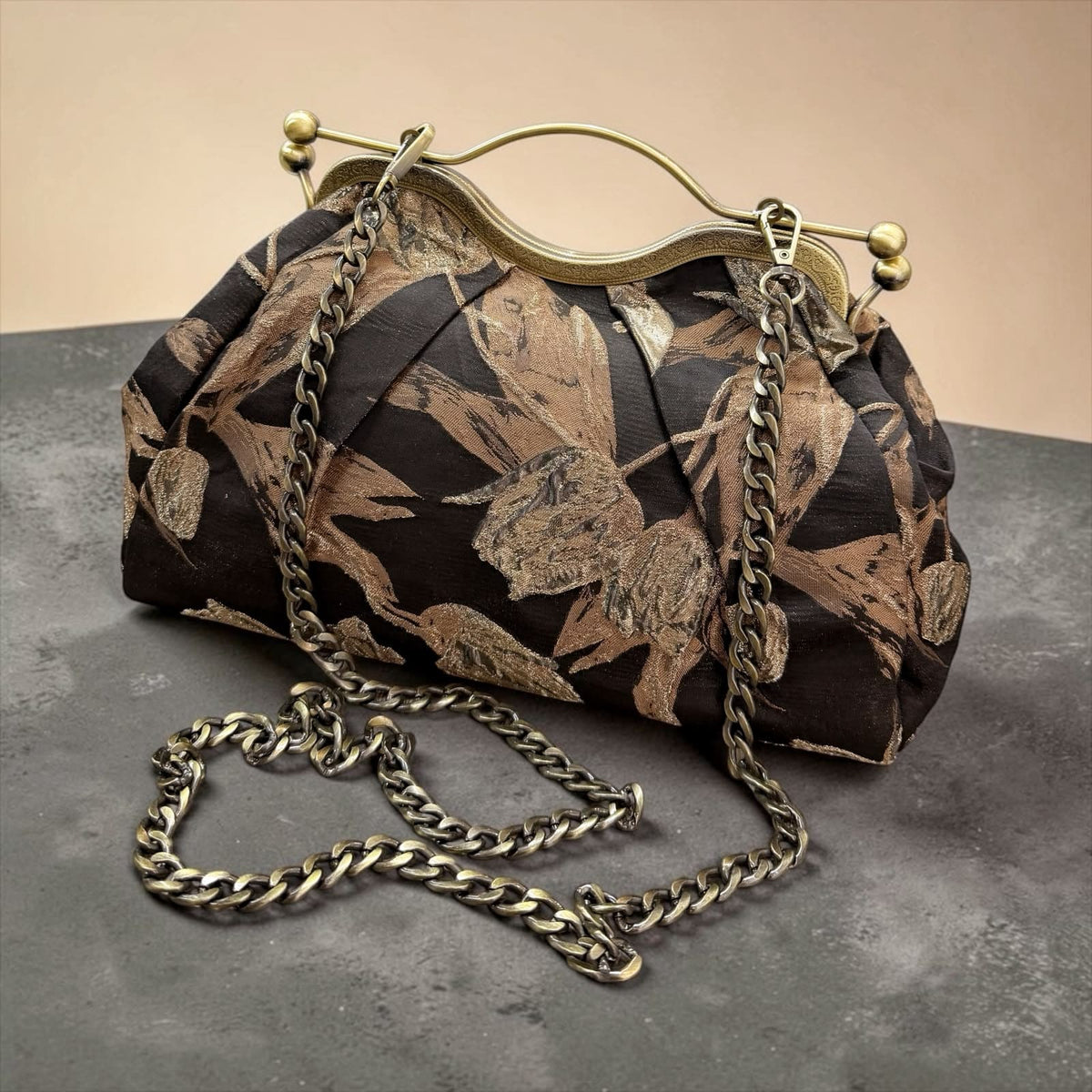 Borsa Clutch "Belle Époque Bag" in Tessuto Jacquard con Tracolla