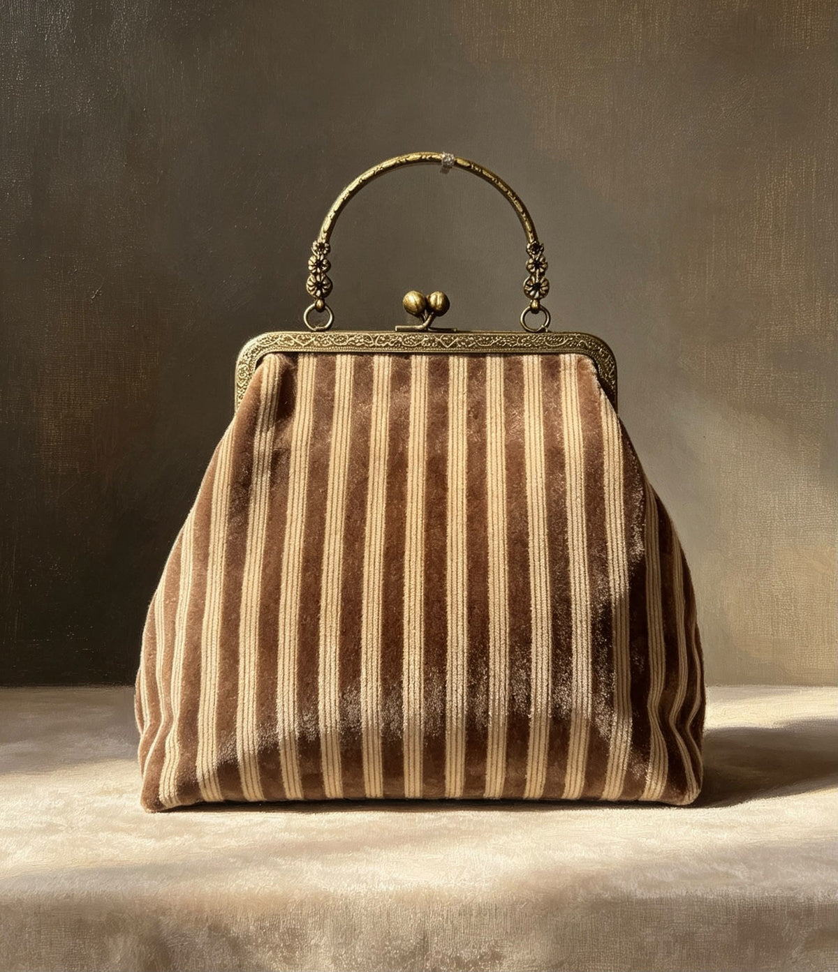 Borsa "Victorian Bag" con Dettagli in Velluto e Tracolla