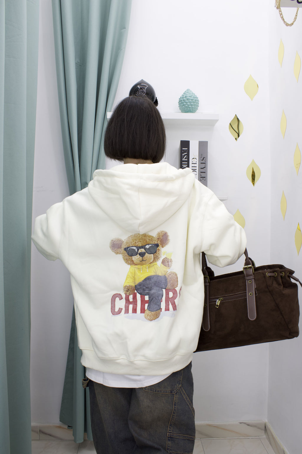 Felpa Oversize con Zip e Cappuccio Teddy – MOON KISS