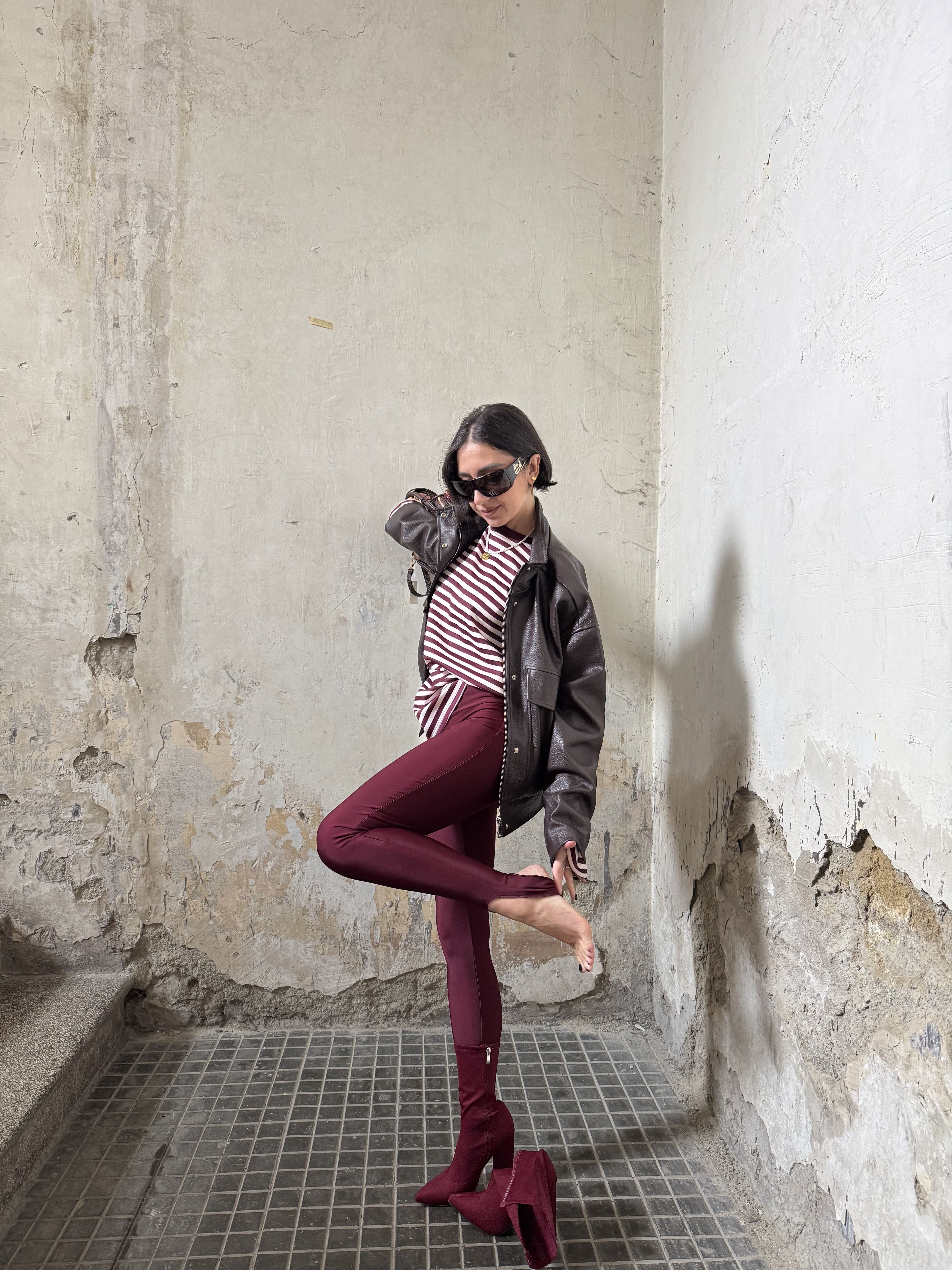 Leggings Modellante con Staffa Donna – Fascia Elastica in Vita | XS–M