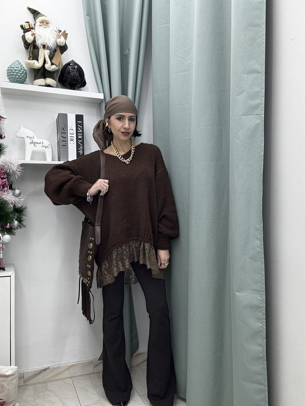 Pantalone a zampa modellante elasticizzato