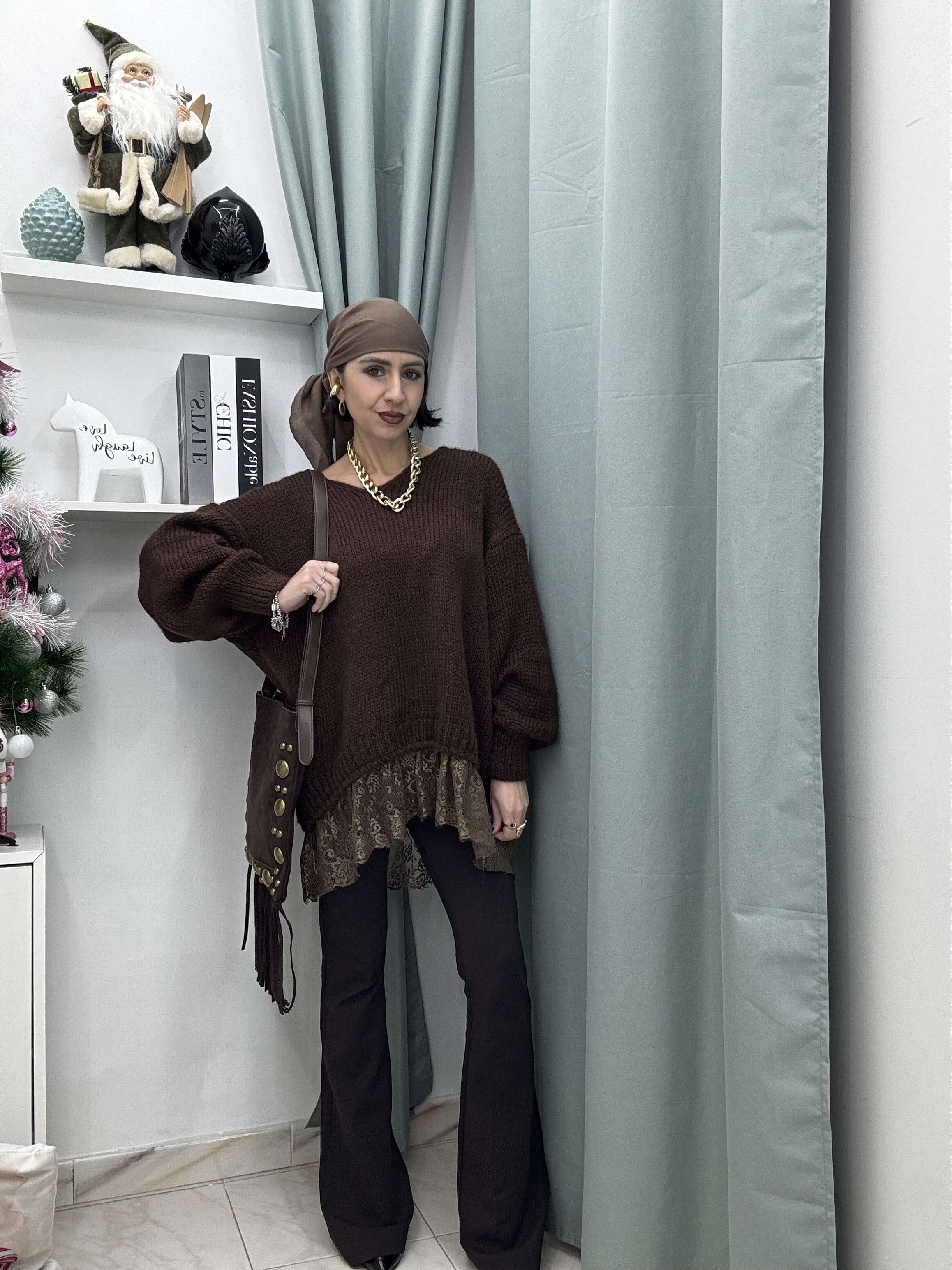 Pantalone a zampa modellante elasticizzato