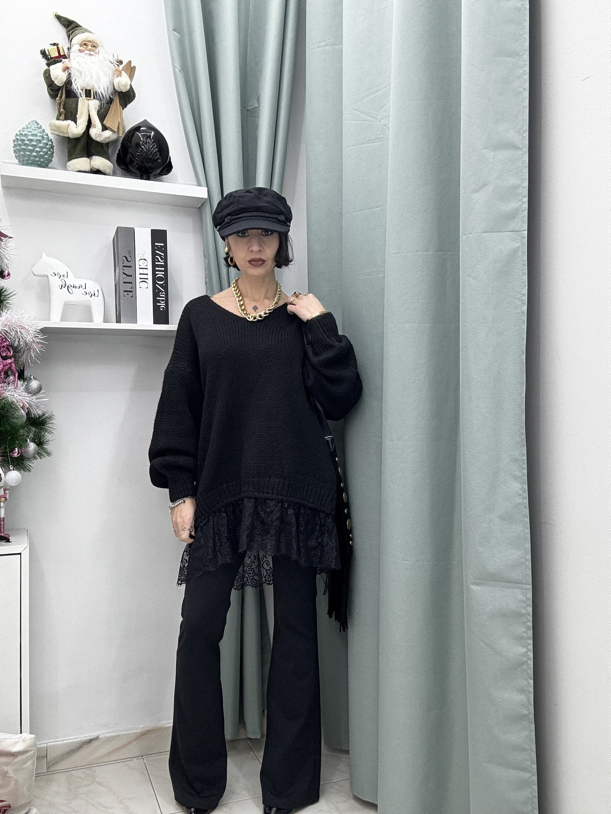 Pantalone a zampa modellante elasticizzato