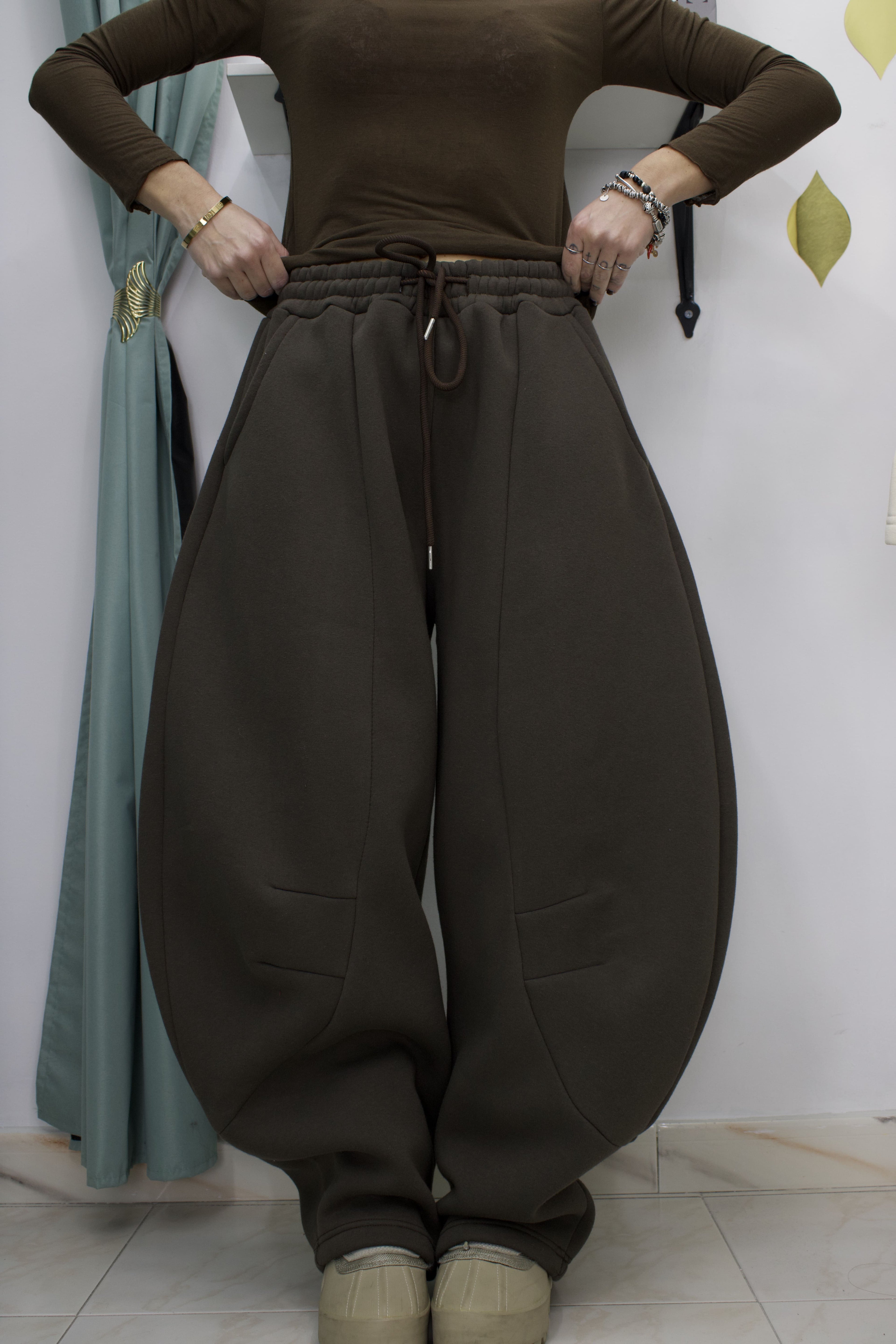 Pantaloni a Tuta Ballon Top Quality  – Super Felpati, Comodi e Stilosi-tg unica fino a XL