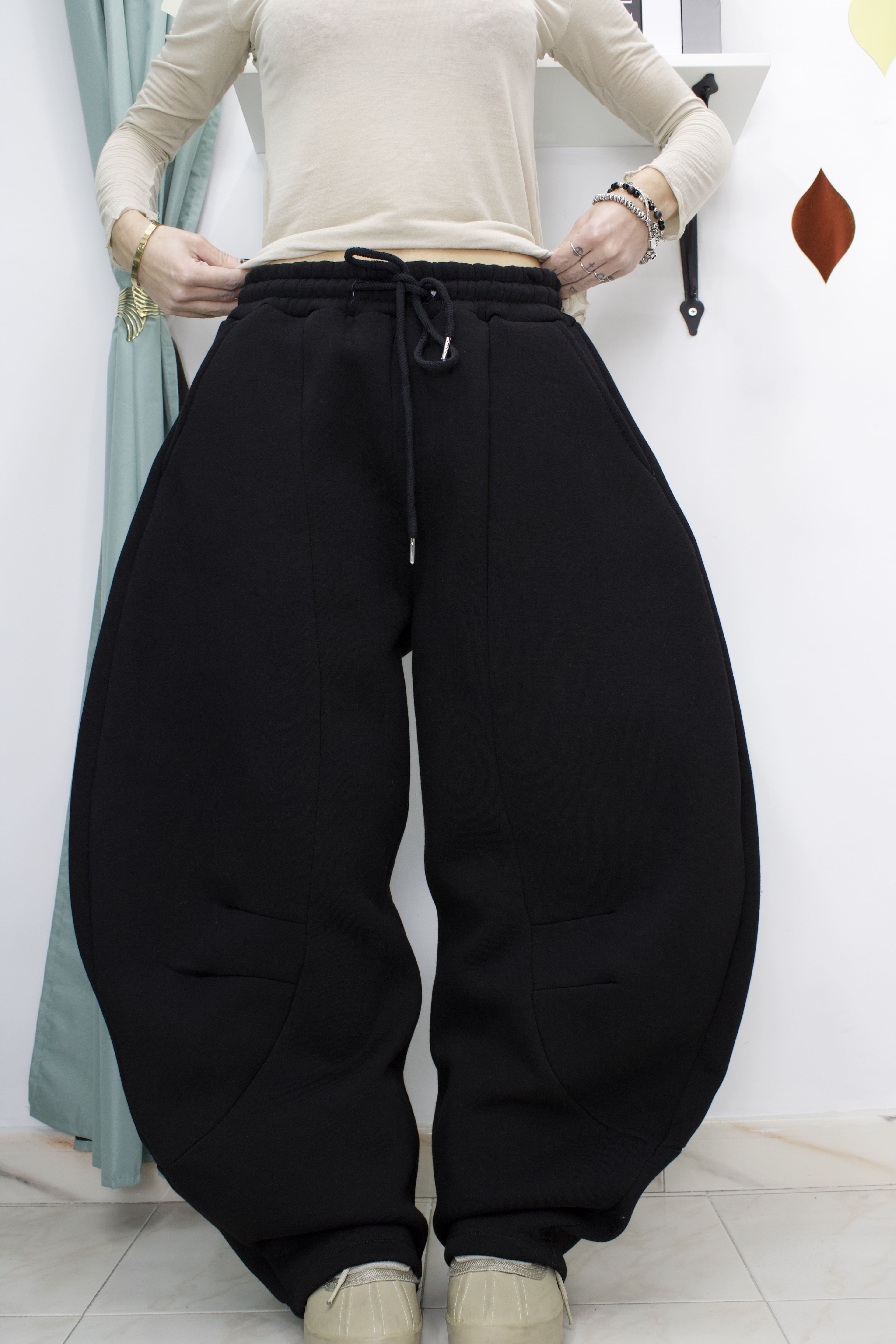 Pantaloni a Tuta Ballon Top Quality  – Super Felpati, Comodi e Stilosi-tg unica fino a XL