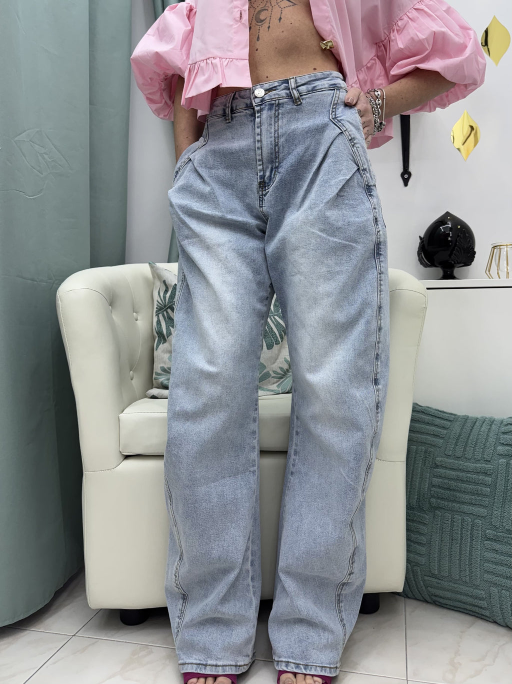Pantaloni in denim ballon