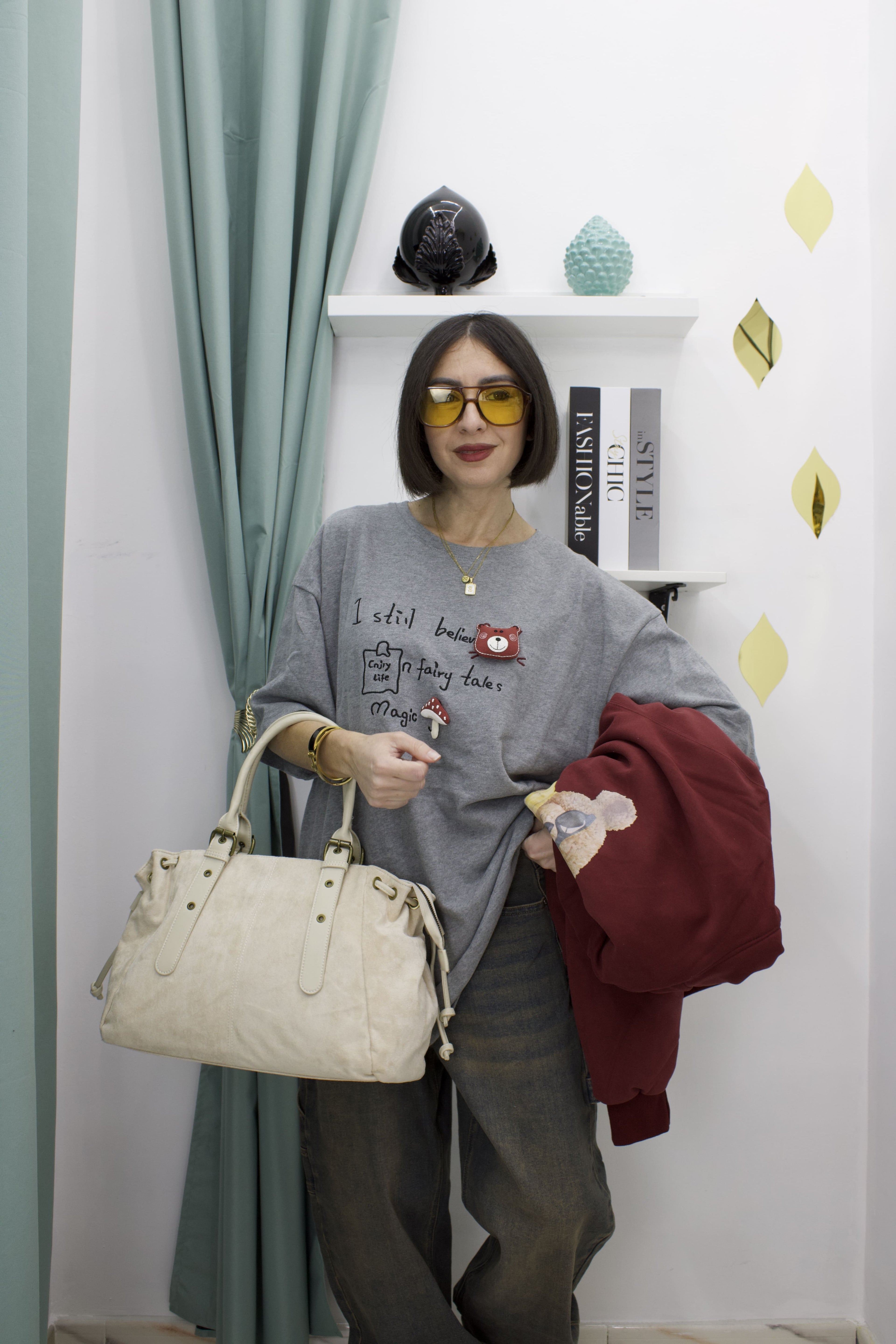 T-Shirt Comfy Casual Teddy con Ricamo e Applicazioni – Collezione Teddy