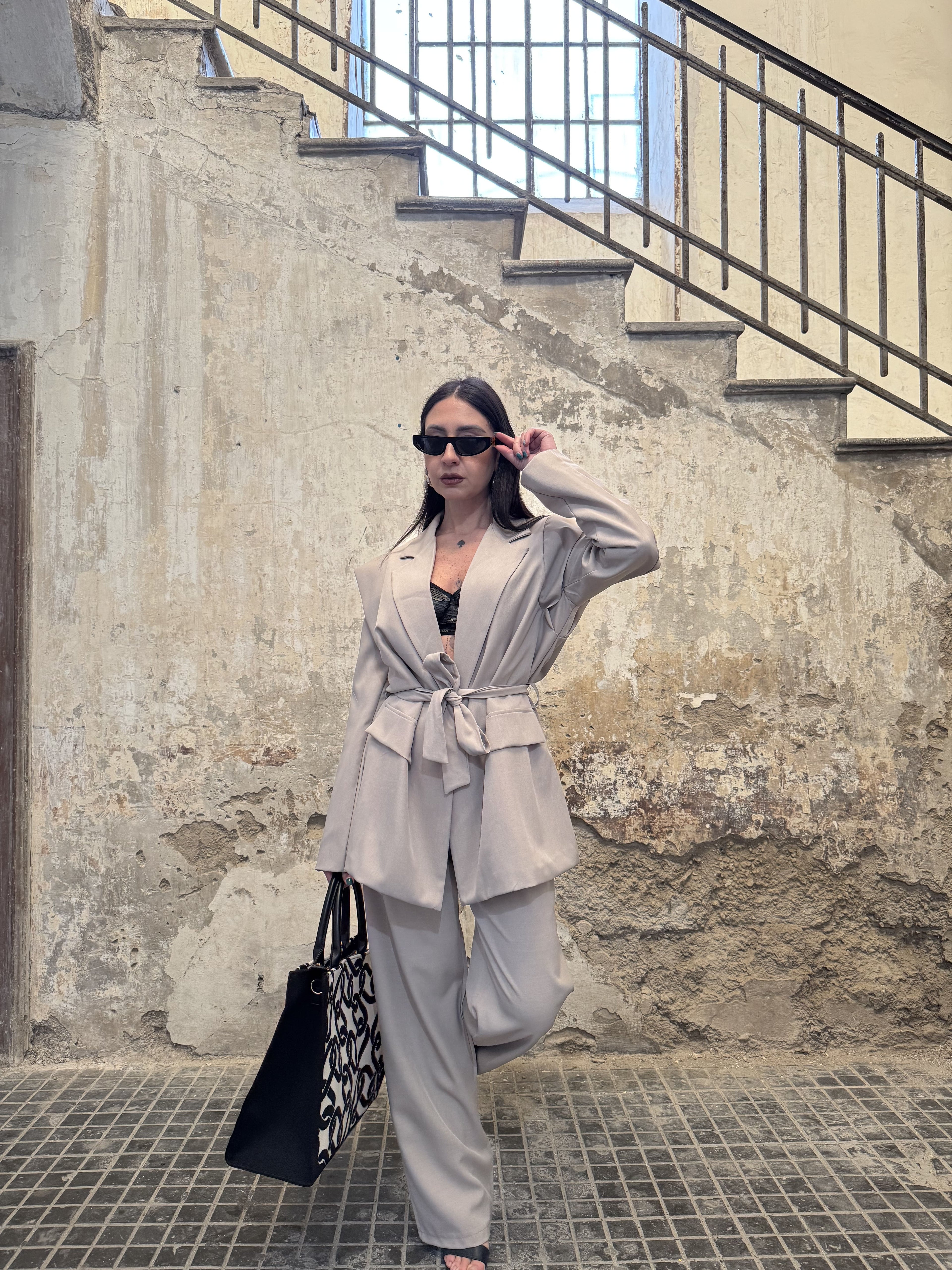 Pantaloni palazzo con pinces