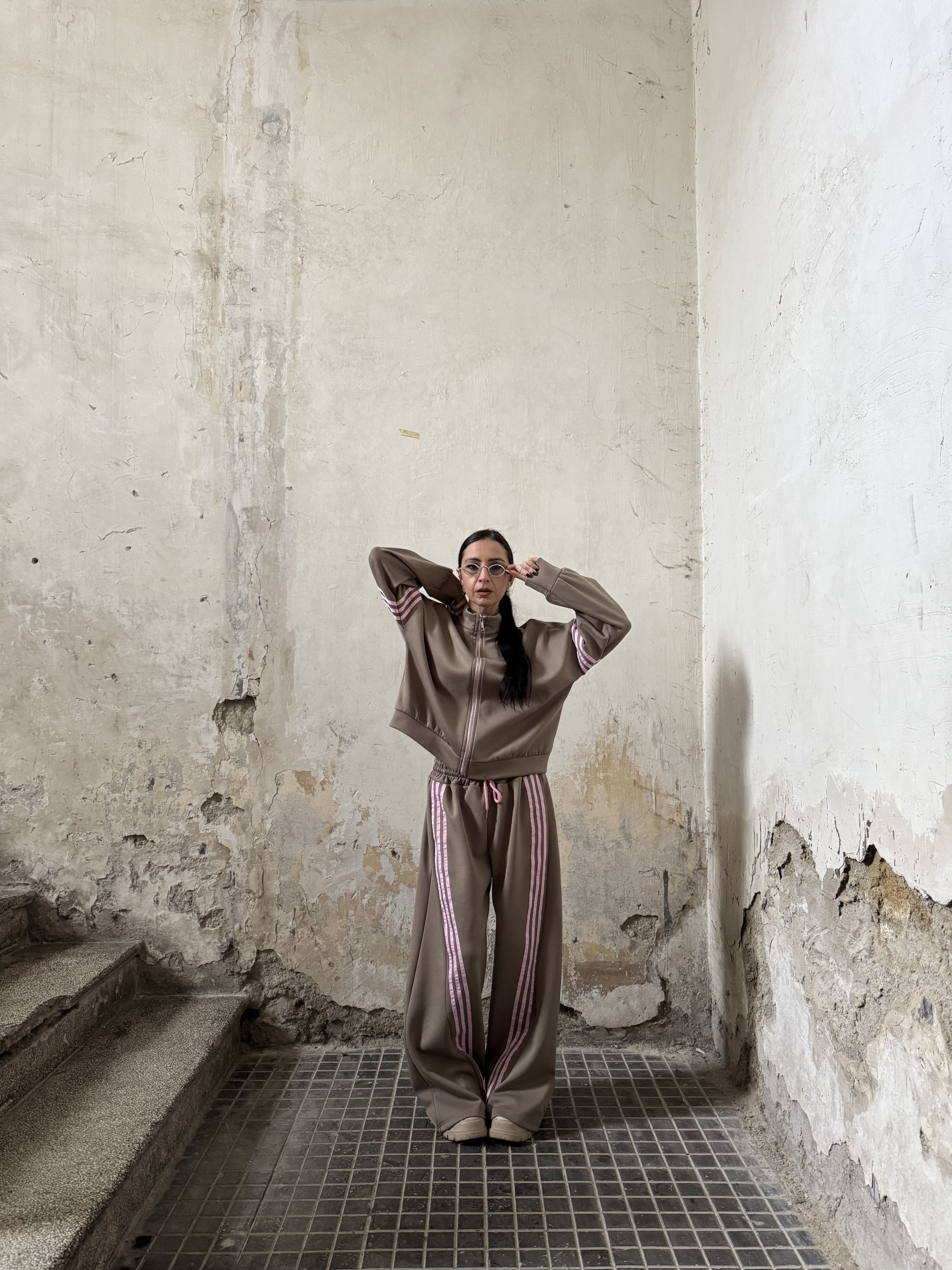 Coordinato Tuta Felpata con Bande Laterali (XS–L)