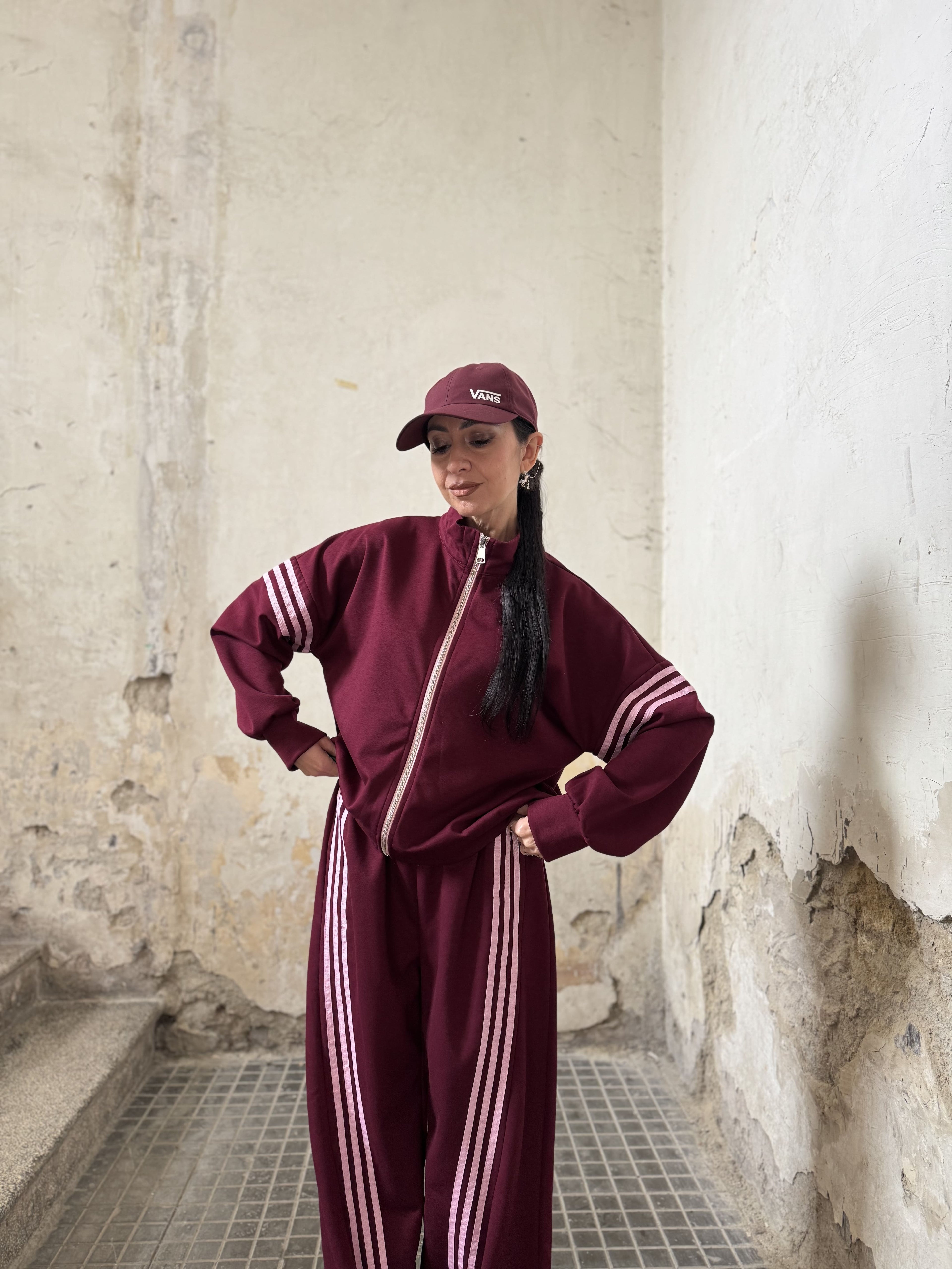 Coordinato Tuta Felpata con Bande Laterali (XS–L)