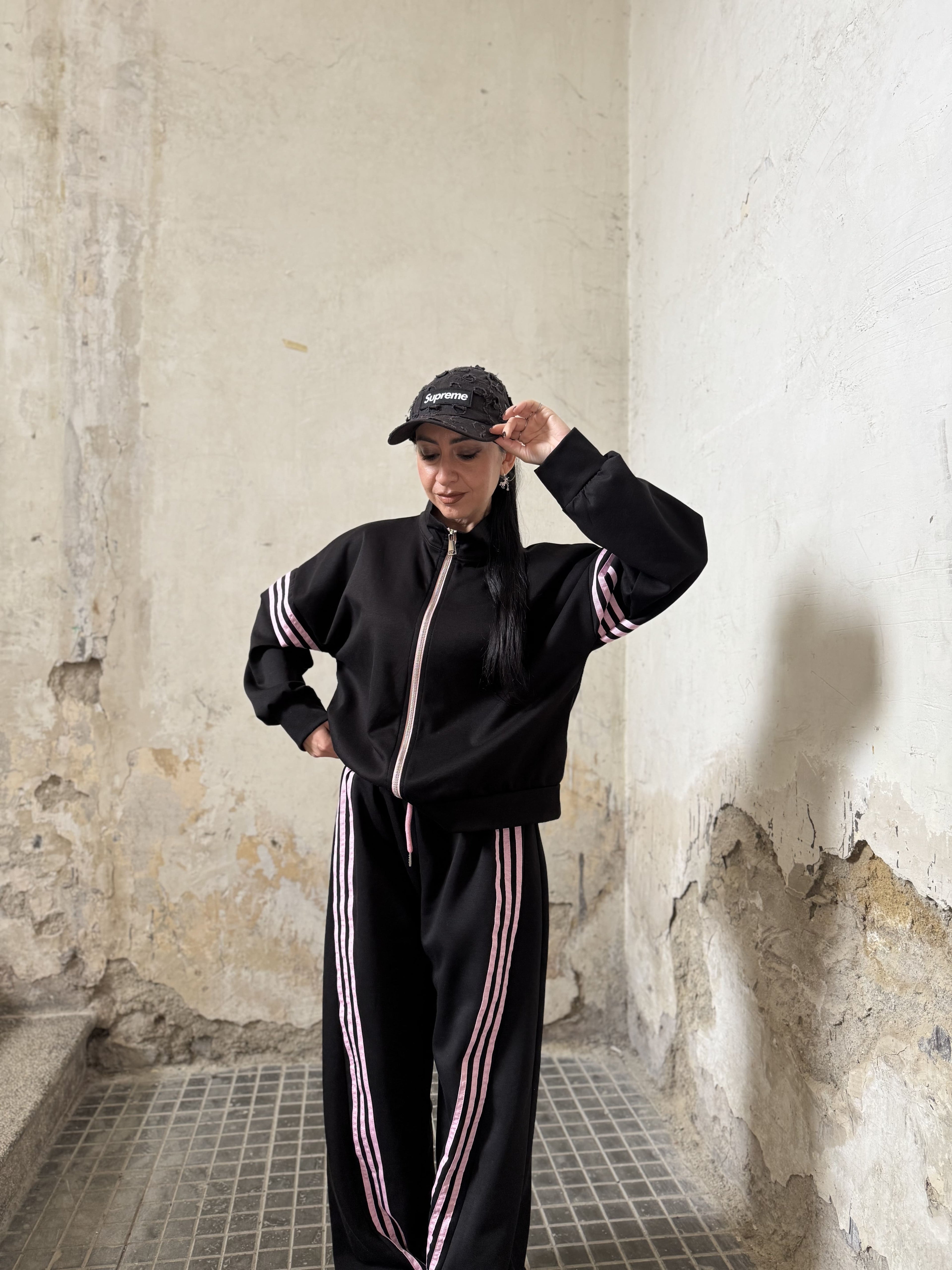 Coordinato Tuta Felpata con Bande Laterali (XS–L)