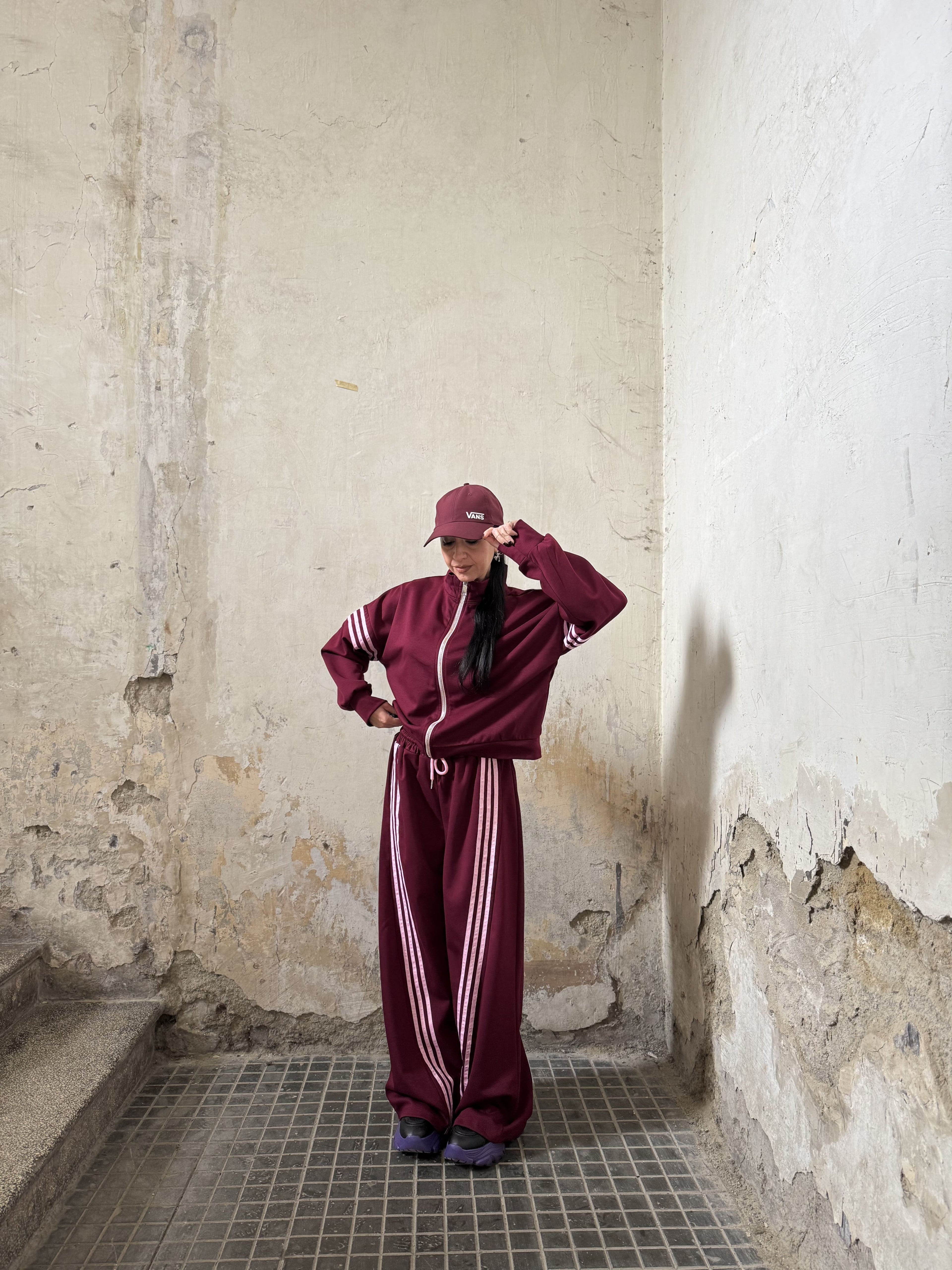 Coordinato Tuta Felpata con Bande Laterali (XS–L)