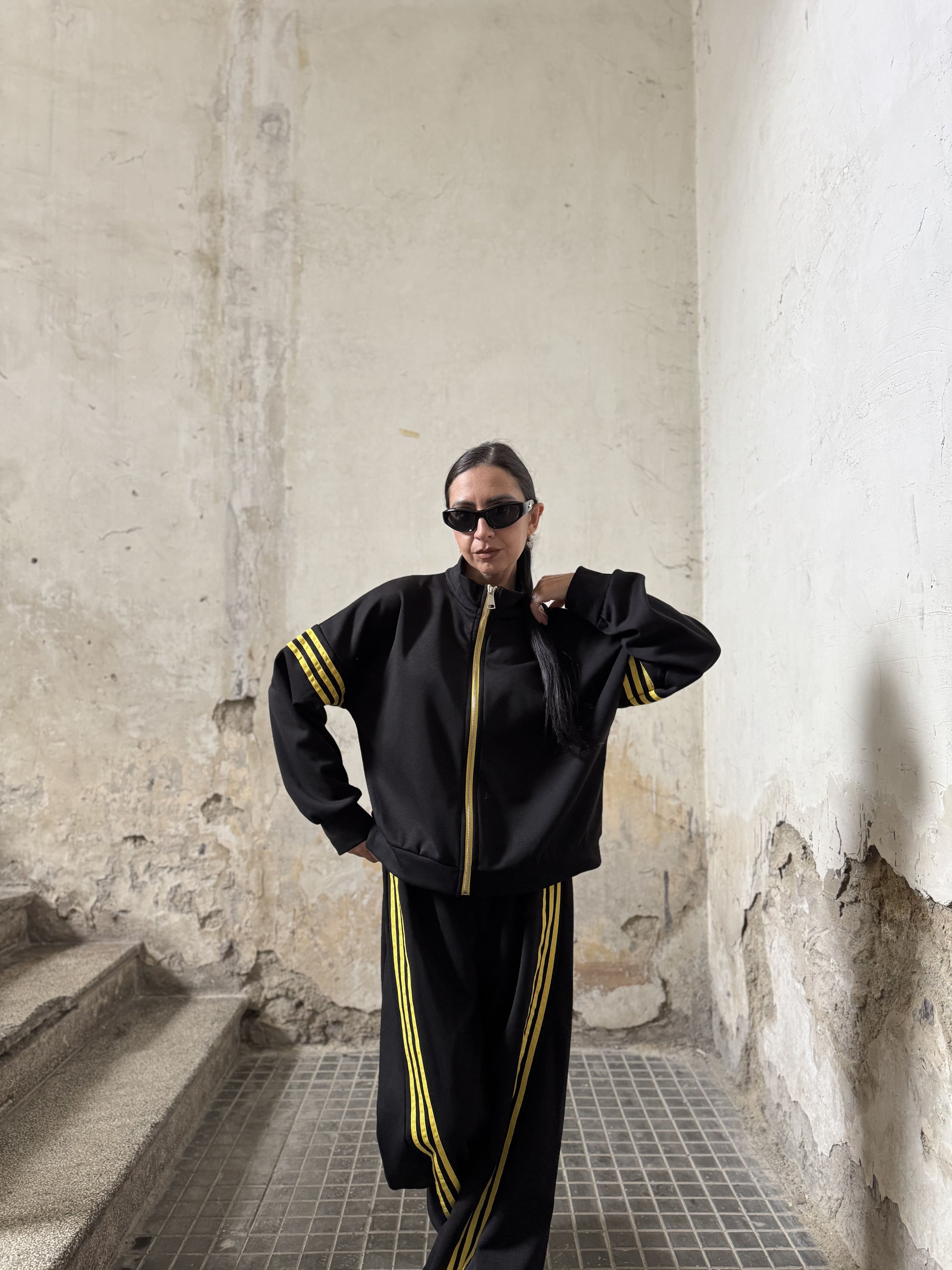 Coordinato Tuta Felpata con Bande Laterali (XS–L)