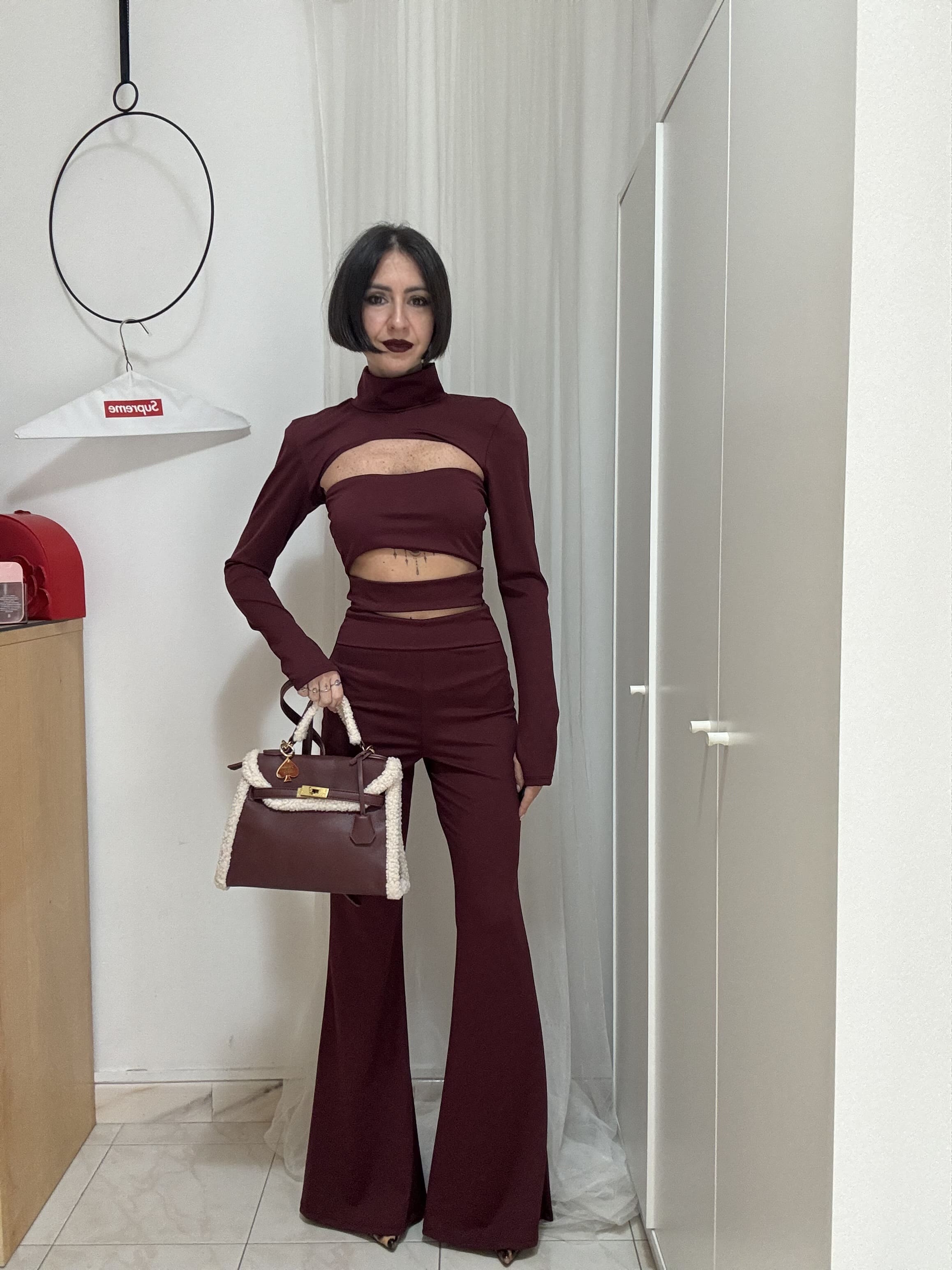 Tuta jumpsuit scollo a fascia con copri spalle mezzo collo – Elasticizzata taglia unica fino a 46