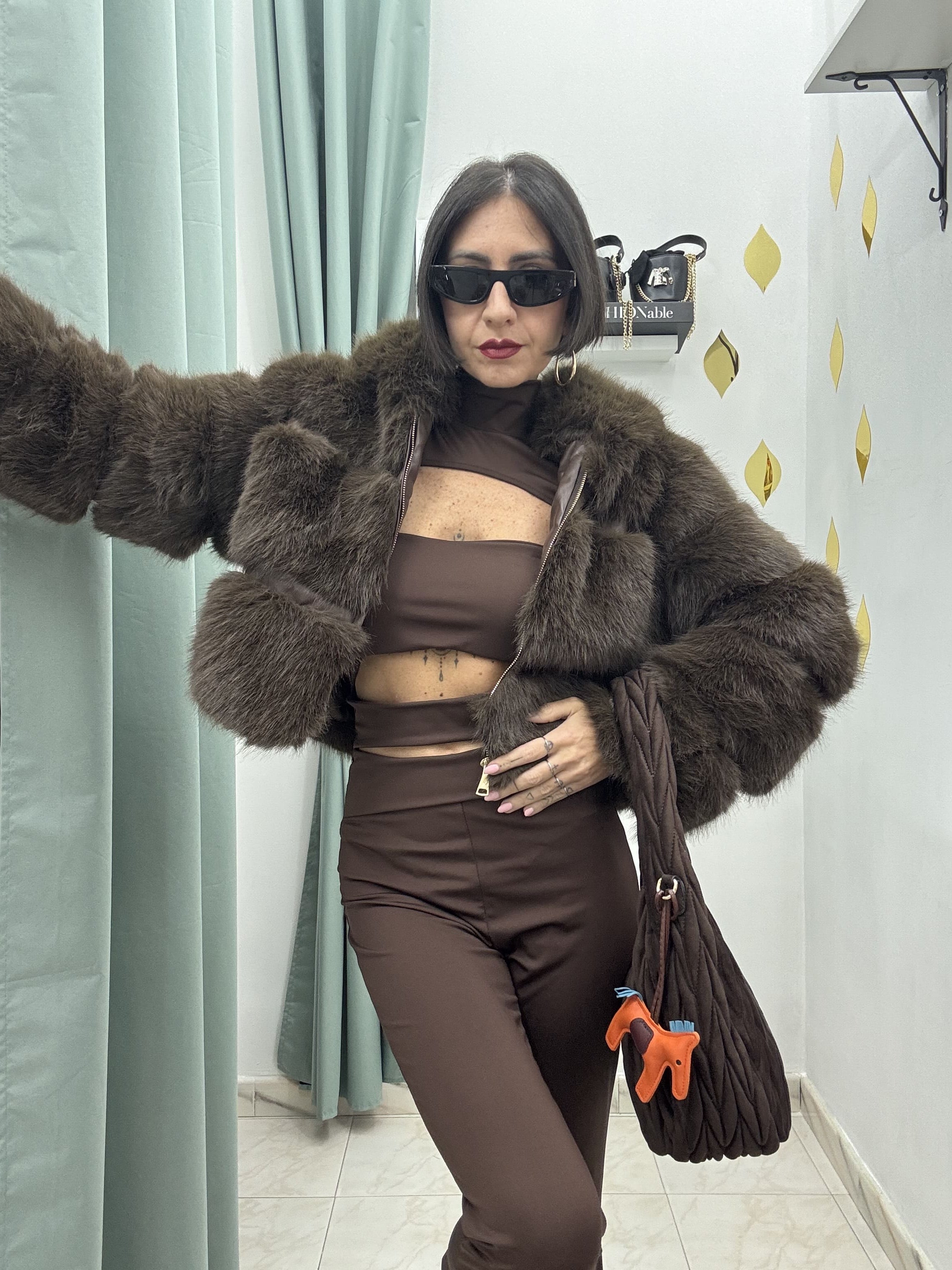 Tuta jumpsuit scollo a fascia con copri spalle mezzo collo – Elasticizzata taglia unica fino a 46