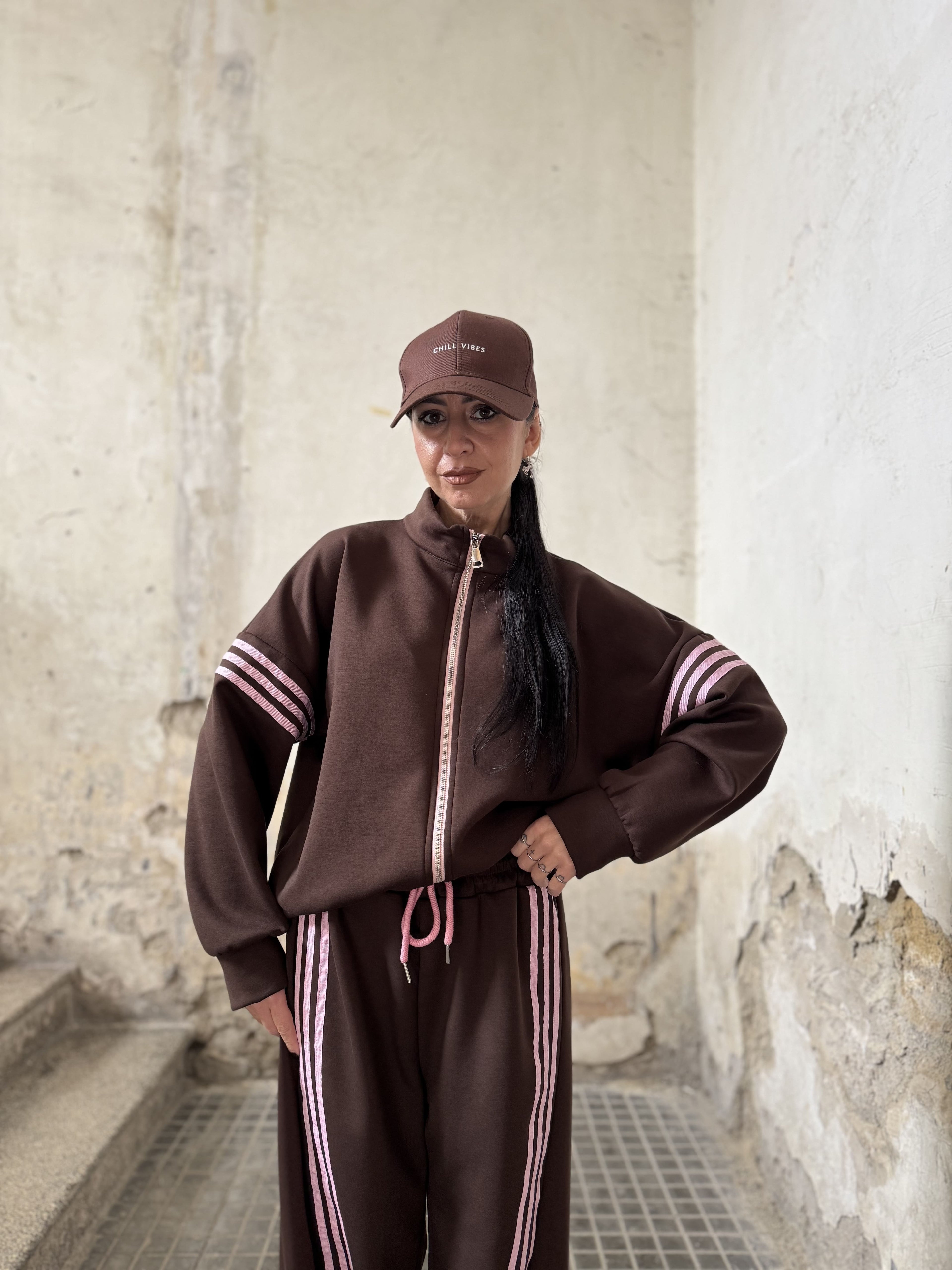 Coordinato Tuta Felpata con Bande Laterali (XS–L)