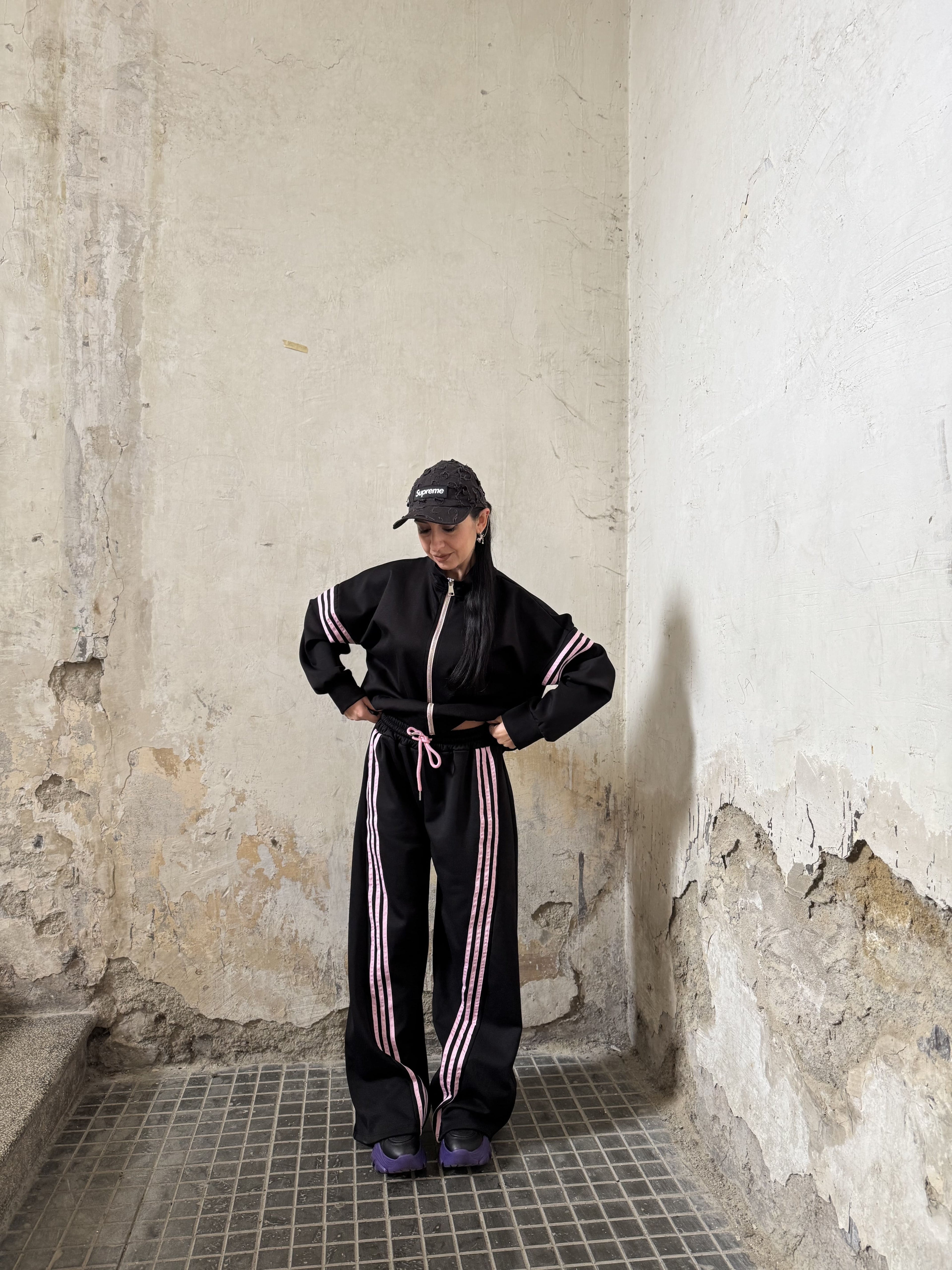 Coordinato Tuta Felpata con Bande Laterali (XS–L)